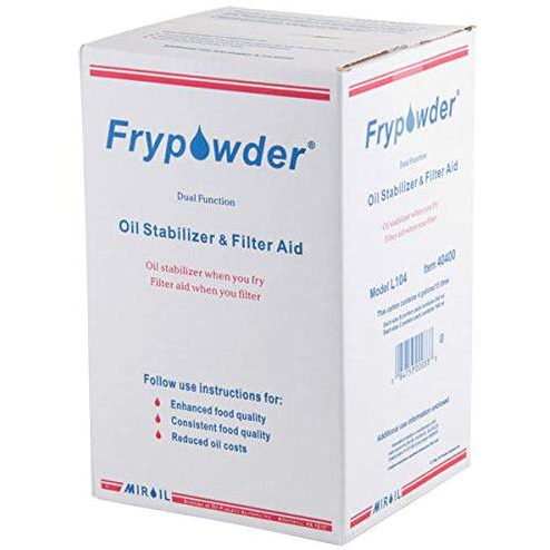 Miroil L104 Fry Powder Oil Stabilizer And Filter Aid, Remove Fryer Oil Contaminant, Deep Fryer Cooking Grease Saver, Saves & Remove Carbon Deposit, Reduce Grease Usage, Case Of 4 Gallons Of Fry Powder