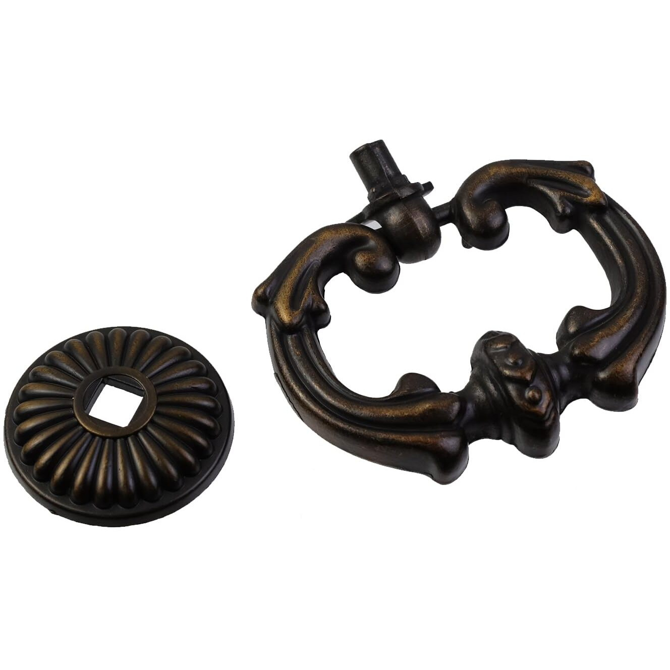 My Mironey 2 Pack Vintage Cabinet Handles, Oil Rubbed Bronze Ring Drawer Pulls, Zinc Alloy Hardware Knobs With Screws For Kitchen, Dresser, Cabinet