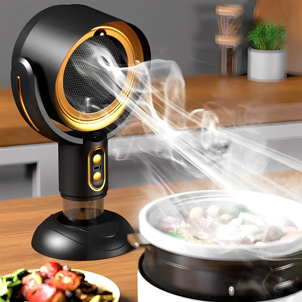Lwuey Portable Range Hood, Desktop Kitchen Exhaust Fan Mini Extractor 2 Wind Speed Low Noise Detachable Filter Oil Collection Cup Indoor Bbq Hot Pot Rv Cooking Smoke Extraction (Black)