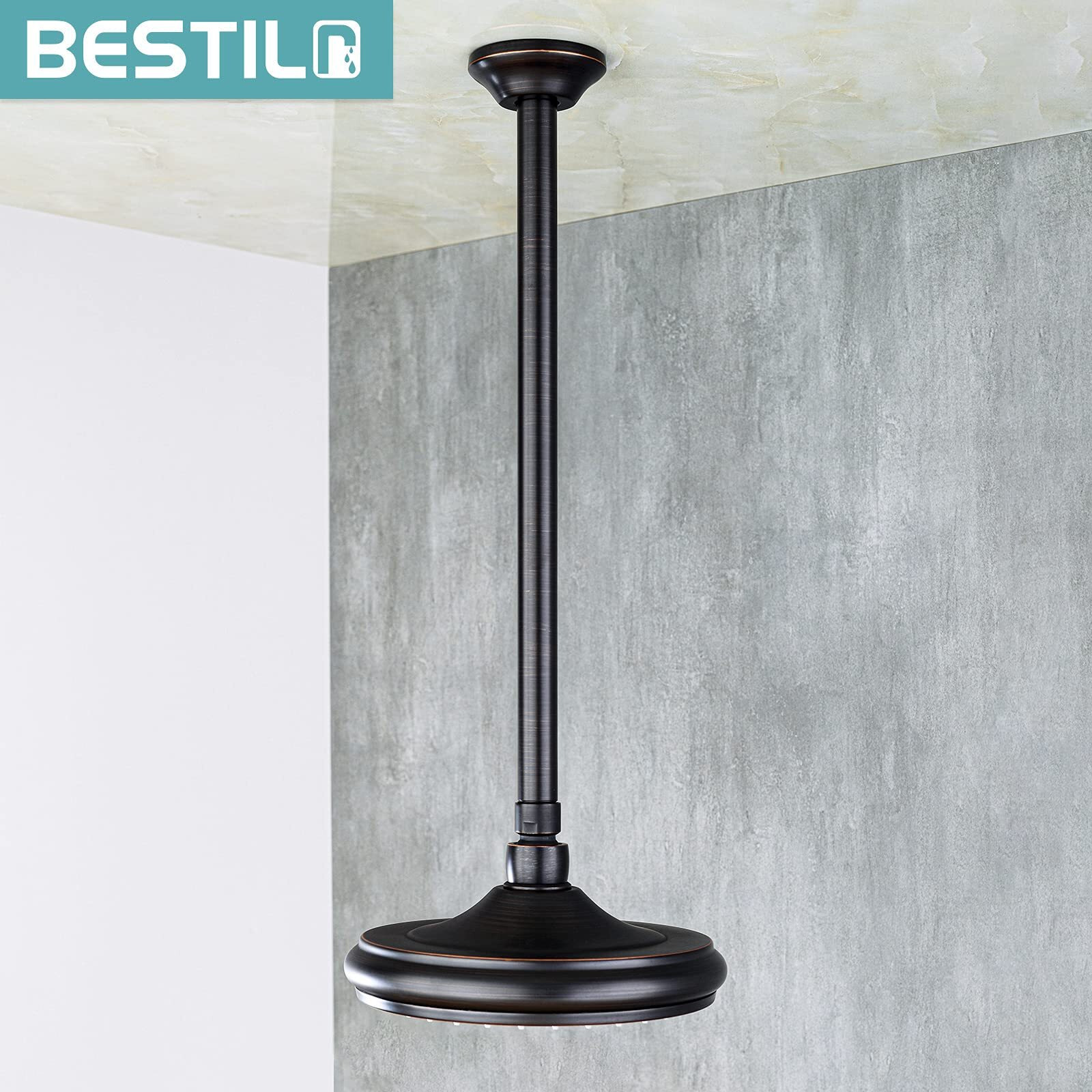 Bestill 16 Inch Ceiling Mount Rain Shower Head Arm And Flange, Oil Rubbed Bronze