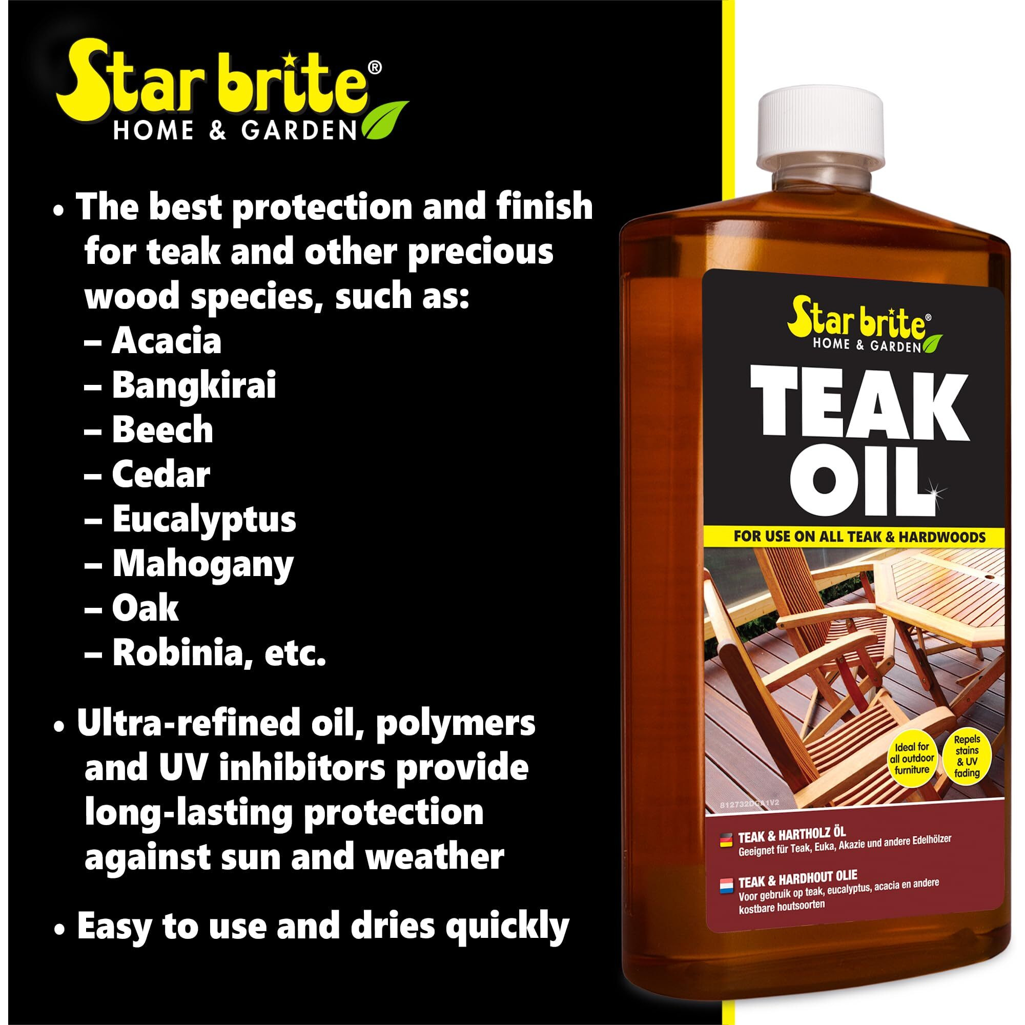 Star Brite 2 Step Teak Care 32 Oz Kit - Preserve The Natural Beauty Of Your Teak With Our Premium Oil And Cleaner Combo. Ideal For All Fine Woods, Ensuring Deep Protection And Vibrant Color.