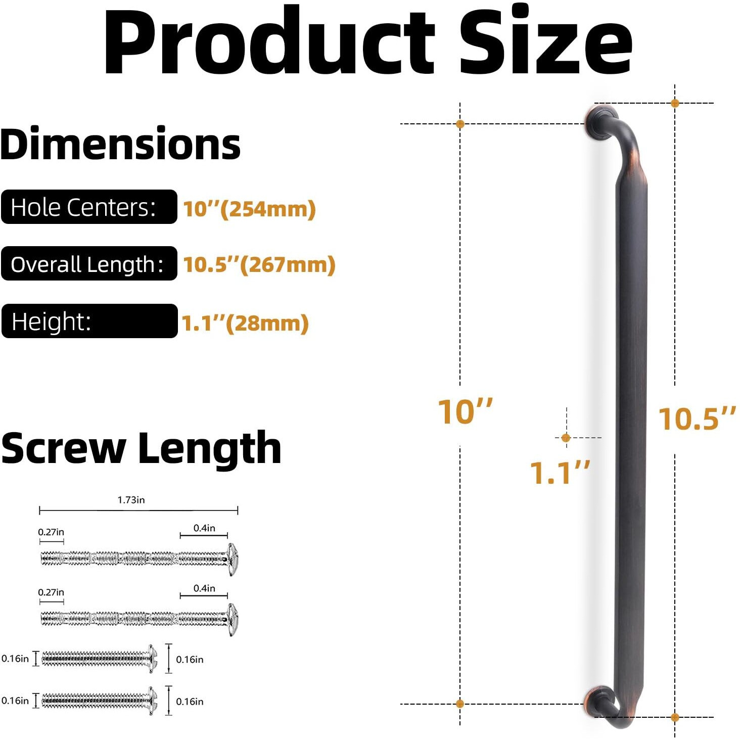Komotia 10 Pack 10 Inch Cabinet Pulls Oil Rubbed Bronze Kitchen Cabinet Handles Zinc Alloy Drawer Pulls Solid Cabinet Hardware