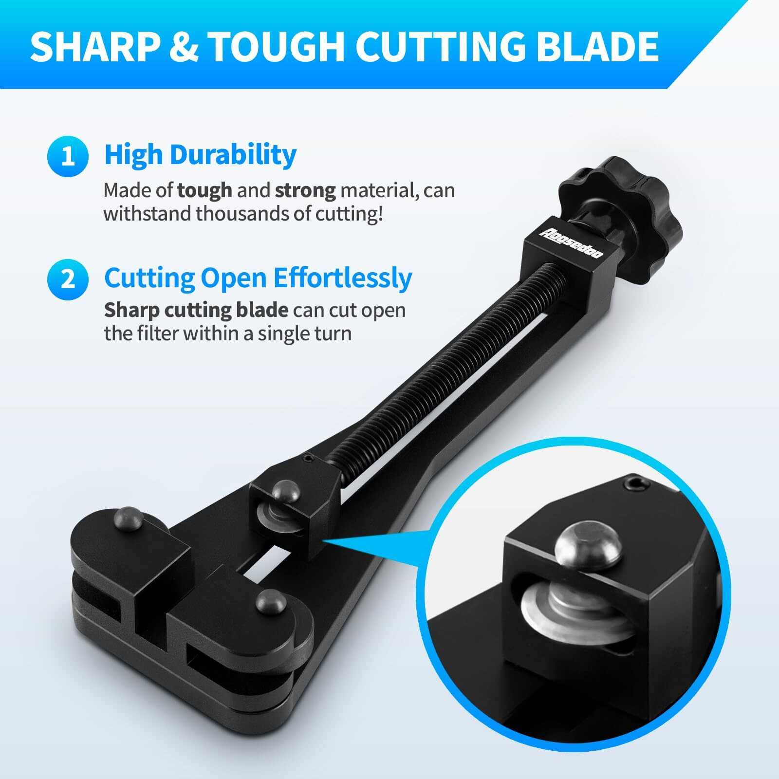 Aoosedoo Oil Filter Cutter Oil Filter Cutting Tool 66490 Oil Filter Cutter For Filter Up To 5-3/4"" In Diameter Fits For Cars Boats Trucks Engine Oil Filter, Black