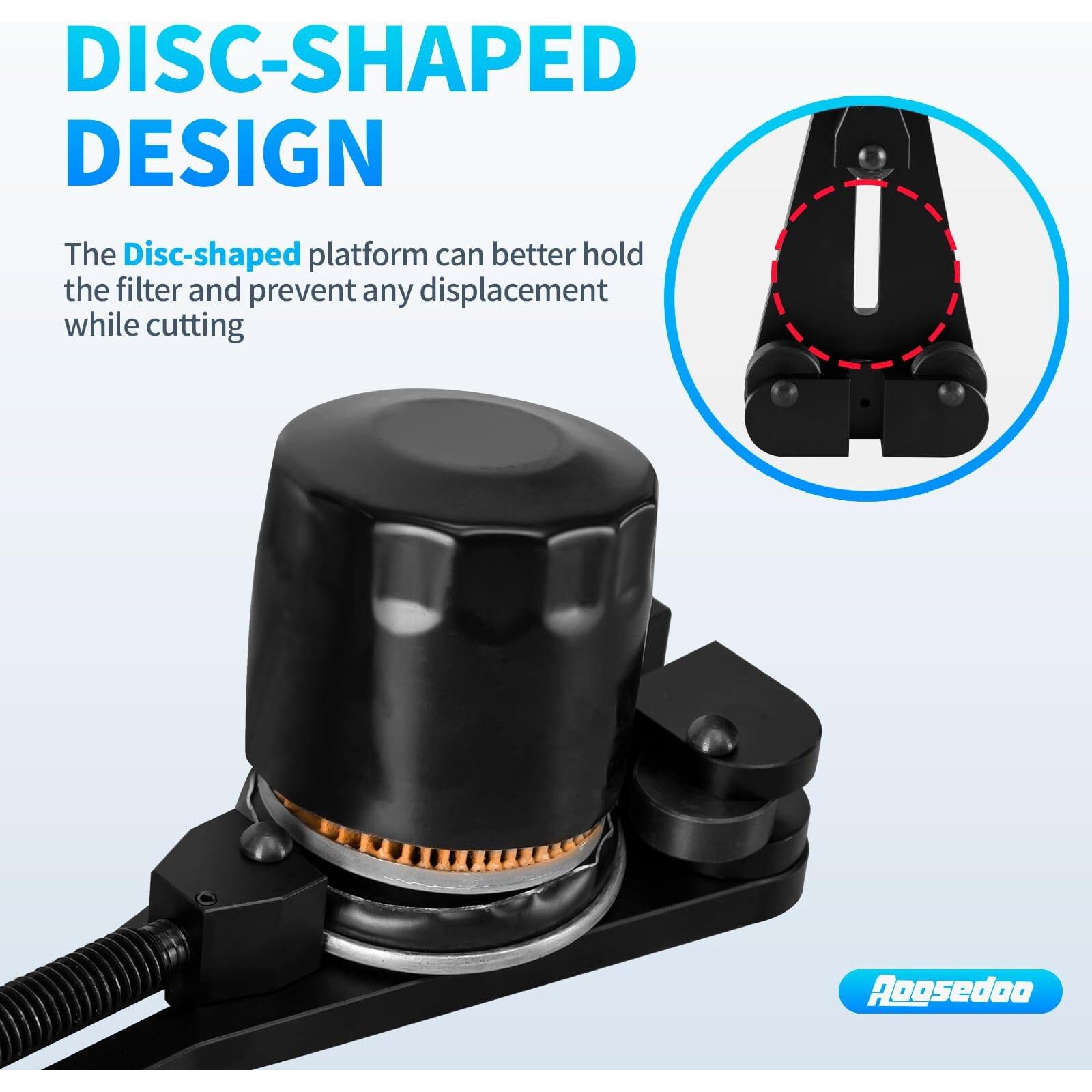 Aoosedoo Oil Filter Cutter Oil Filter Cutting Tool 66490 Oil Filter Cutter For Filter Up To 5-3/4"" In Diameter Fits For Cars Boats Trucks Engine Oil Filter, Black