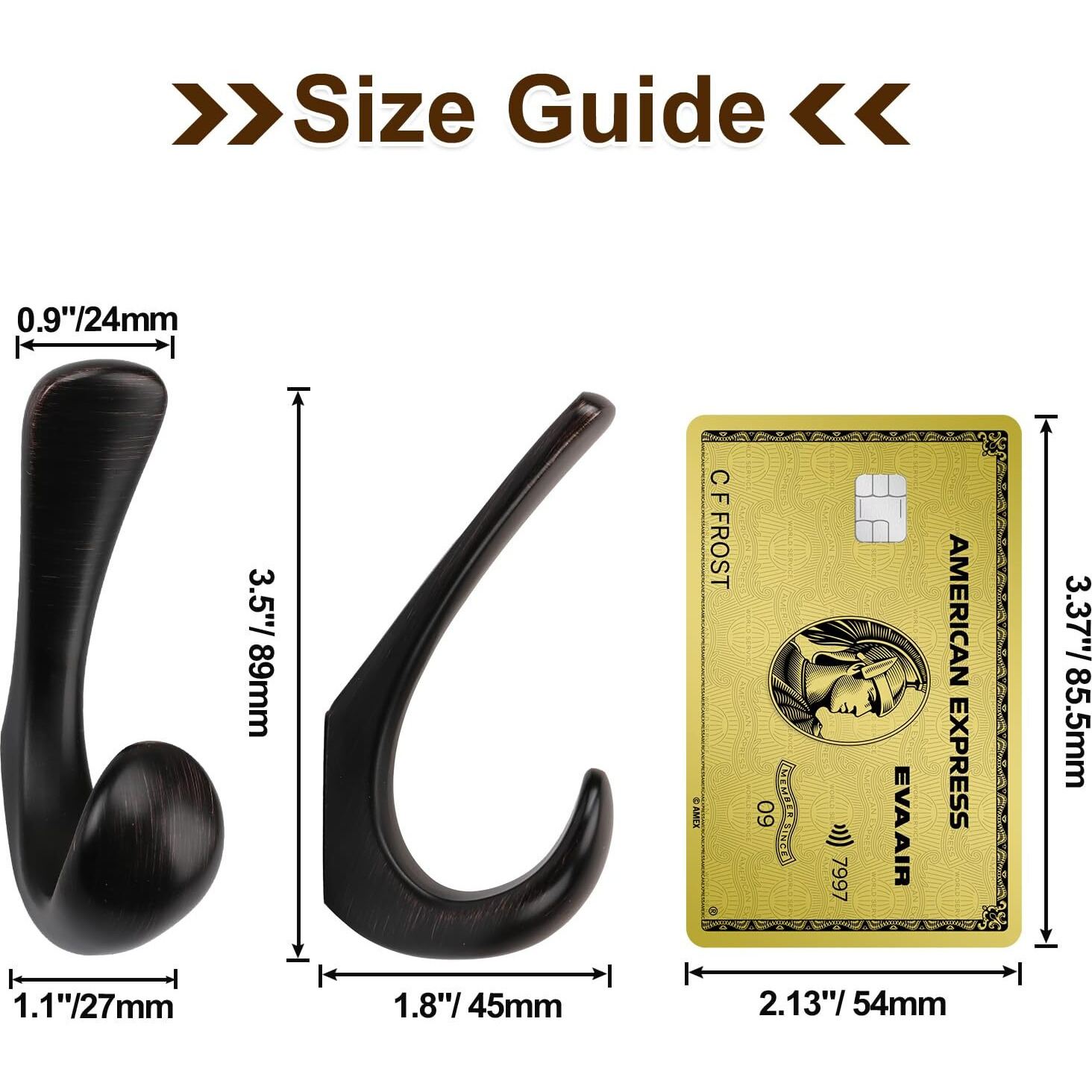 Metaliby 1 Pack Towel Hooks For Bathrooms Wall Mounted, Oil Rubbed Bronze Bathroom Hooks For Towels, Robe & Towel Hook For Wall, Modern Bath Towel Hook