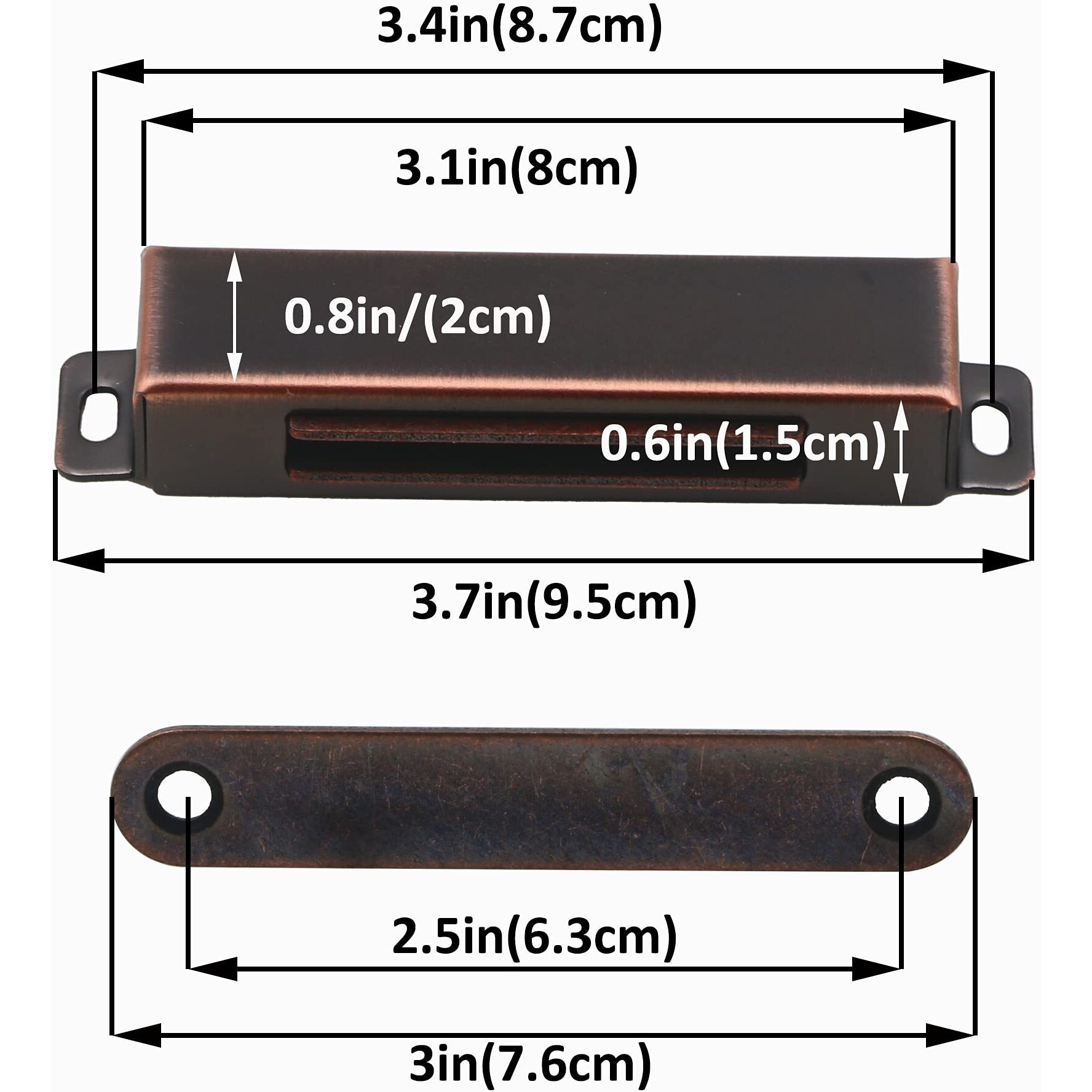 70 Lbs Magnetic Door Catch, Heavy Duty Latch For Cabinets Shutter Closet Furniture Door, Stainless Steel Cabinet Catch,Oil Rubbed Bronze,4Pcs