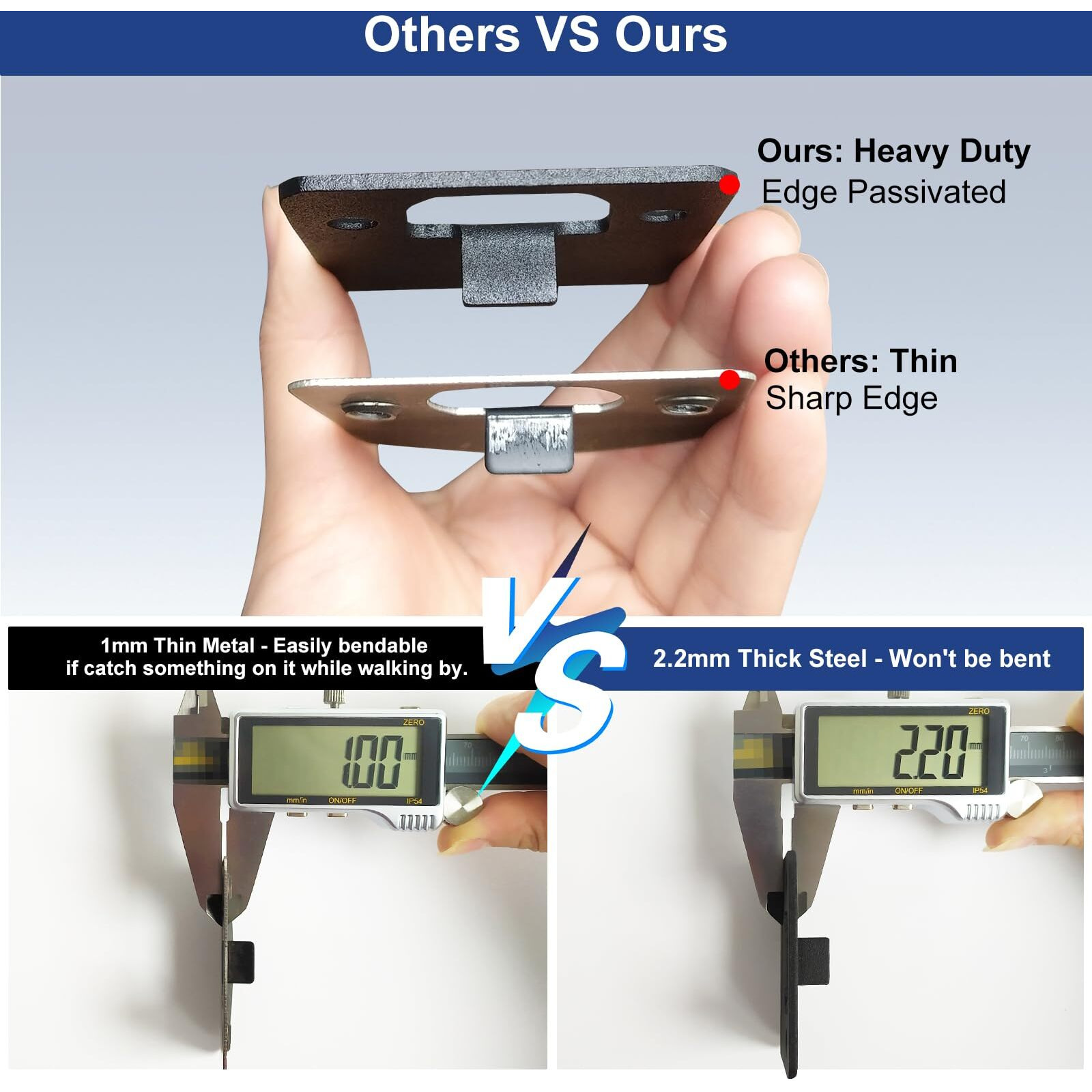Mosecyou Extended Strike Plate 2"" X 2-1/4"", Heavy Duty Version With 1.55"", 3"" Torx/Star Screws & Bit, Extender Lip Door Latch Striker With Restorer Kit (Oil Rubbed Bronze, 1 Pack)
