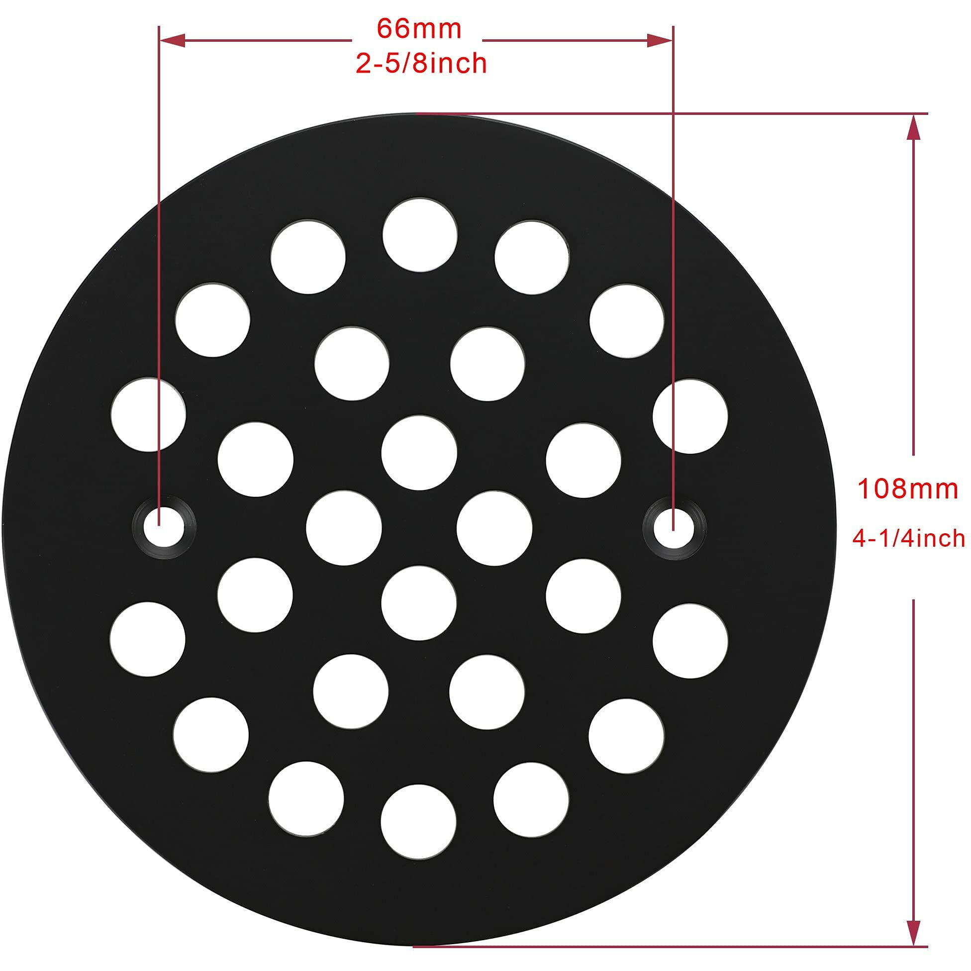 4-1/4 Inch Screw-In Shower Drain Cover Replacement Floor Strainer - Brushed Nickel, Brushed Gold, Oil Rubbed Bronze, Chrome, Antique Bronze, Black