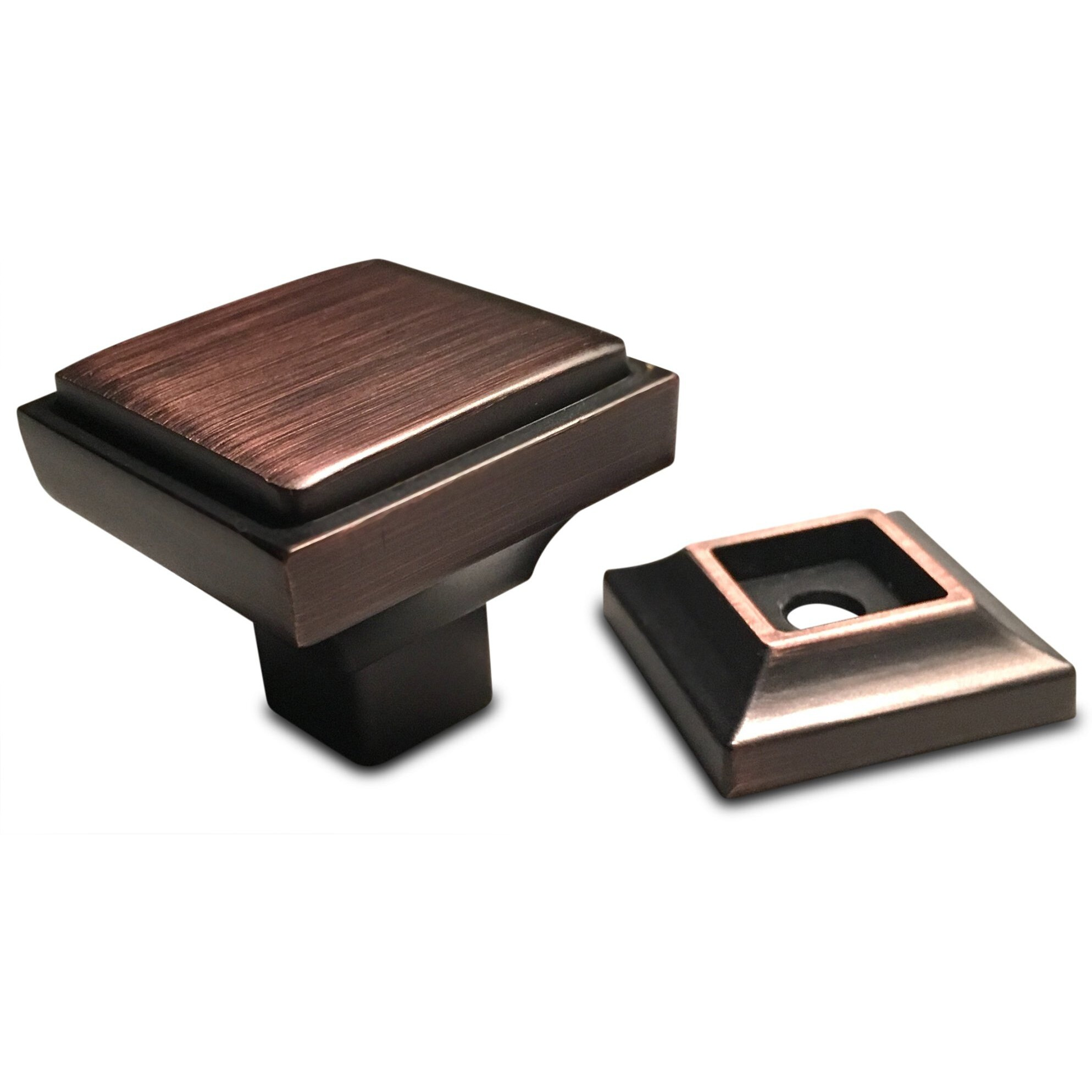 Southern Hills Oil Rubbed Bronze Cabinet Knobs - Pack Of 5 - Square Kitchen Drawer Pulls - Venetian Bronze Cabinet Hardware - Dresser Knobs - Drawer Knobs - Cupboard Handles - Shkm002-Orb-5