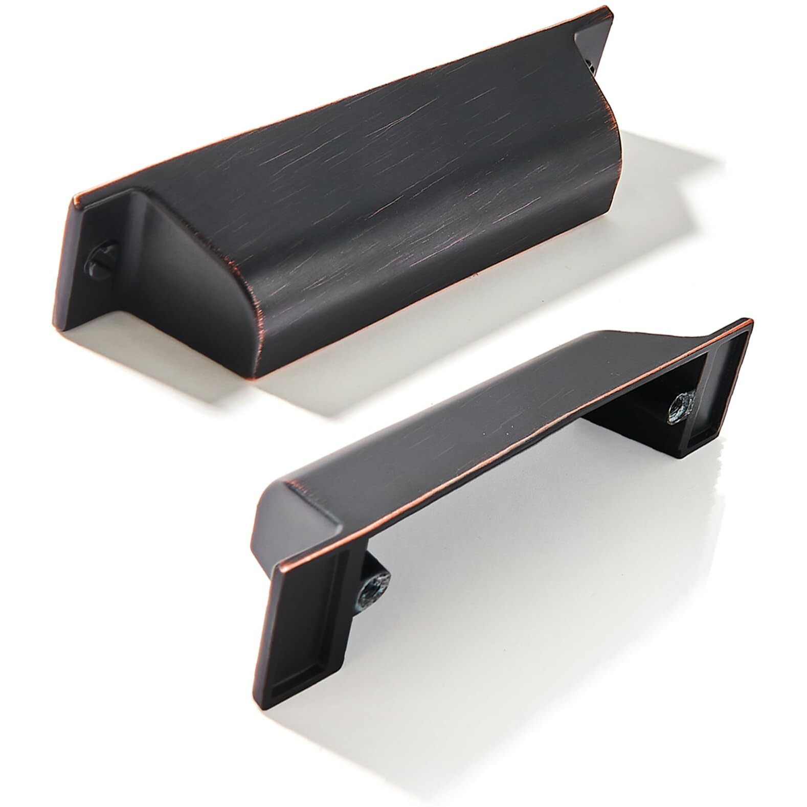Zauyx 2 Pack 2-1/2 Inch Center To Center Oil Rubbed Bronze Cabinet Cup Pulls Drawer Pulls Kitchen Hardware Channing Cup Pulls Drawer Handles Knobs 2.5 Inch Hole Center