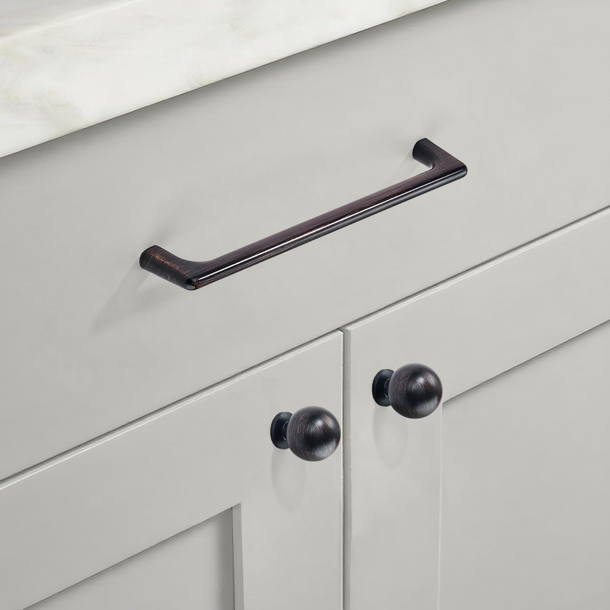 Limur 6 Pack 10 Inch (256 Mm) Hole Center Oil Rubbed Bronze Cabinet Pulls - Solid Zinc Alloy Kitchen Cabinet Handles, Drawer Pulls,Drawer Handle, Wardrobe & Dresser Handles, Cupboard Hardware