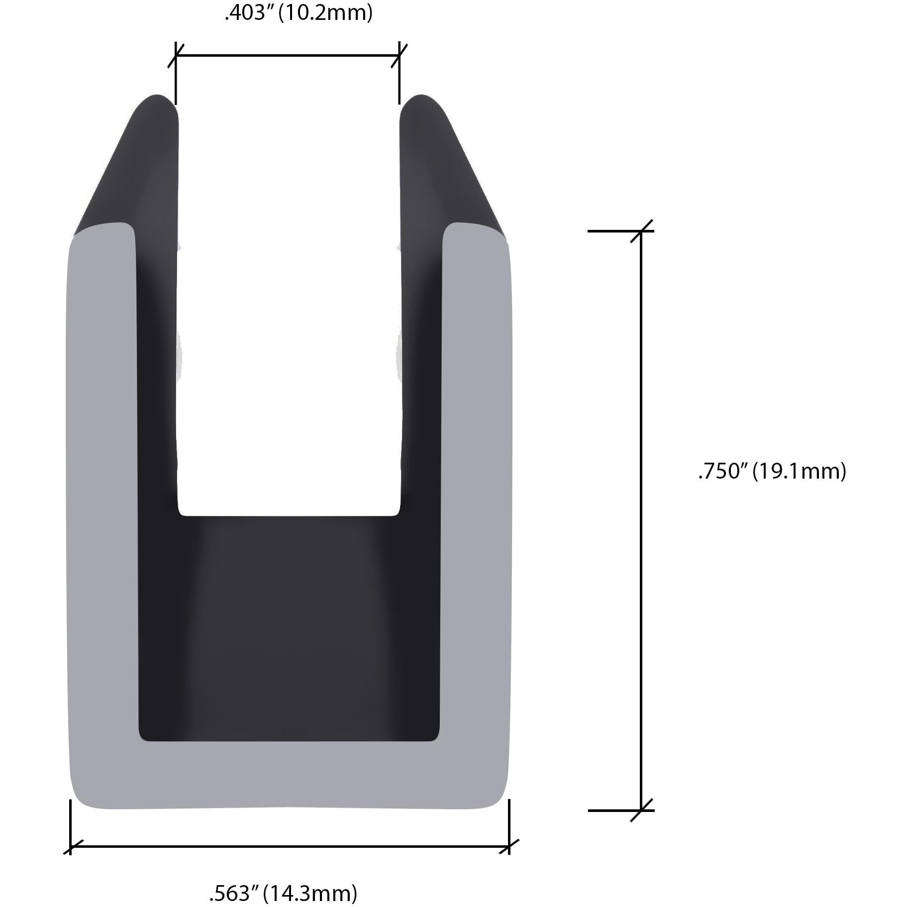 Brixwell Sdcd380Rb-Ccp12-Xcp50 Oil Rubbed Bronze 3/8"" Fixed Panel Shower Door Deep U-Channel - 12"" Stock Length - Pack Of 50