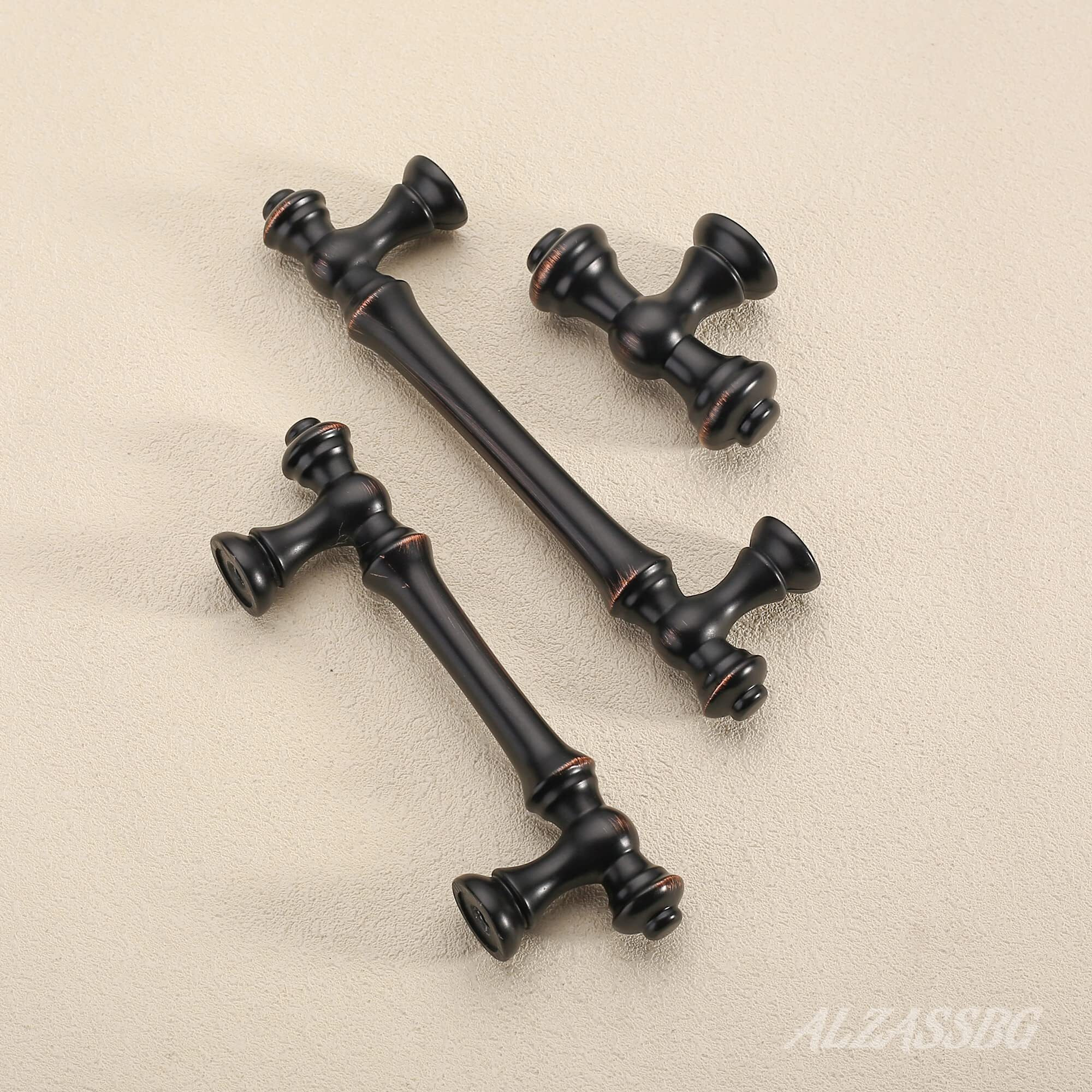 Alzassbg 10 Pack Oil Rubbed Bronze Cabinet Pulls, 10 Inch(254Mm) Hole Centers Morden Straight Kitchen Cabinet Handles Al3085Orb