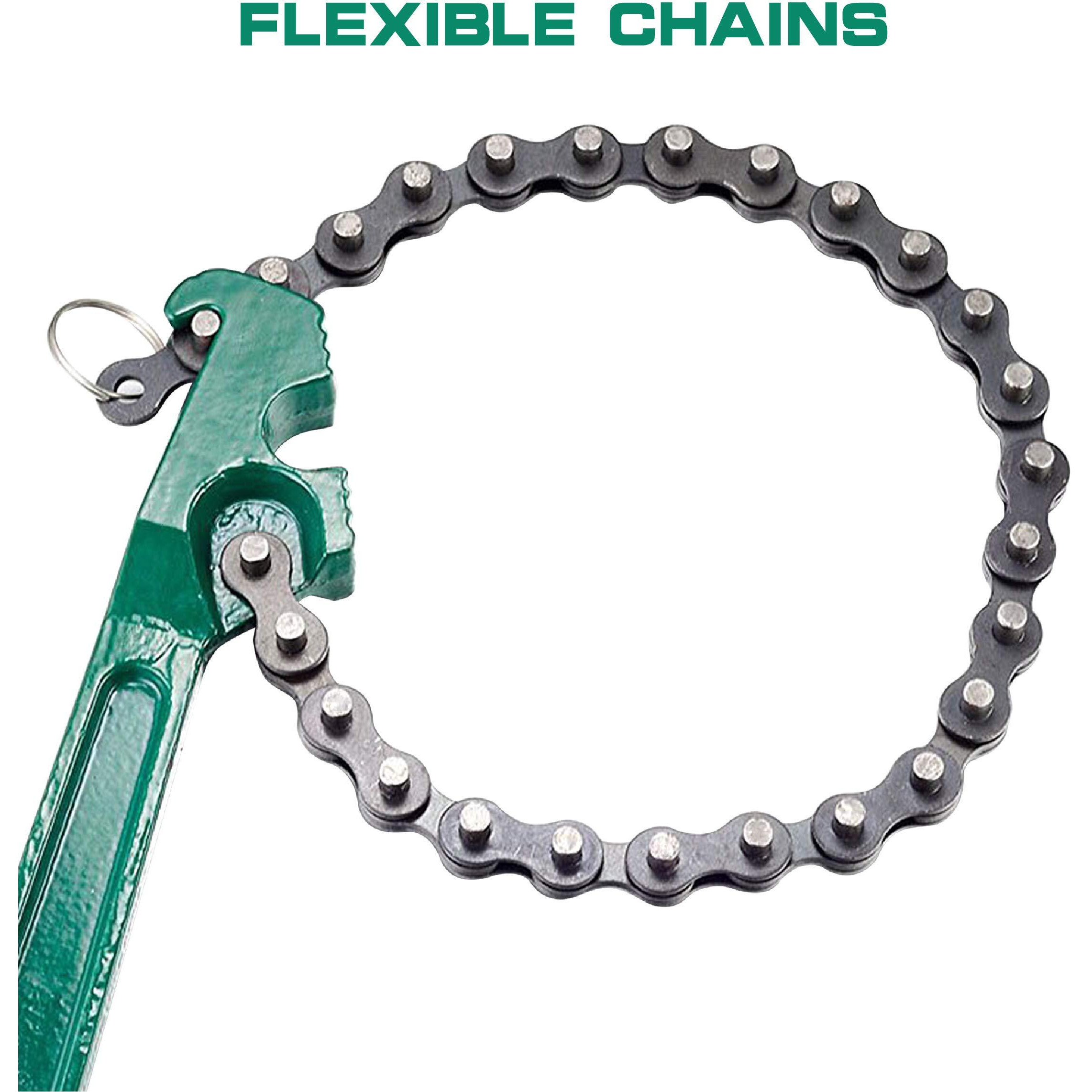 Taxutor Ratcheting Chain Wrench, 16 Inches Automotive Oil Fuel Filter Chain Wrench Pliers Adjustable Removal Remover Tool