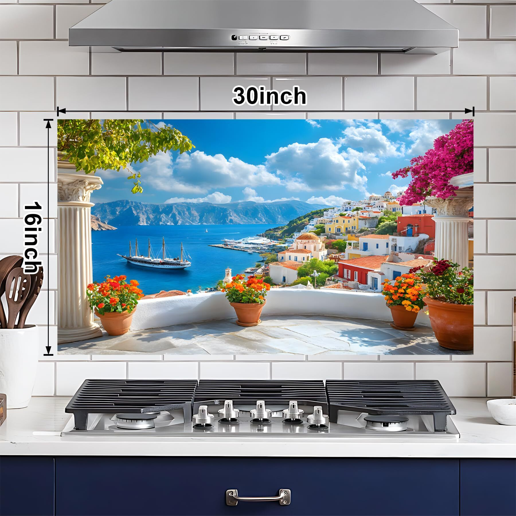 Kitchen Wallpaper Self Adhesive Oil Proof Sticker Waterproof Backsplash Wall Protector Film Removable Paper For Cupboard 30 X 16 Inch
