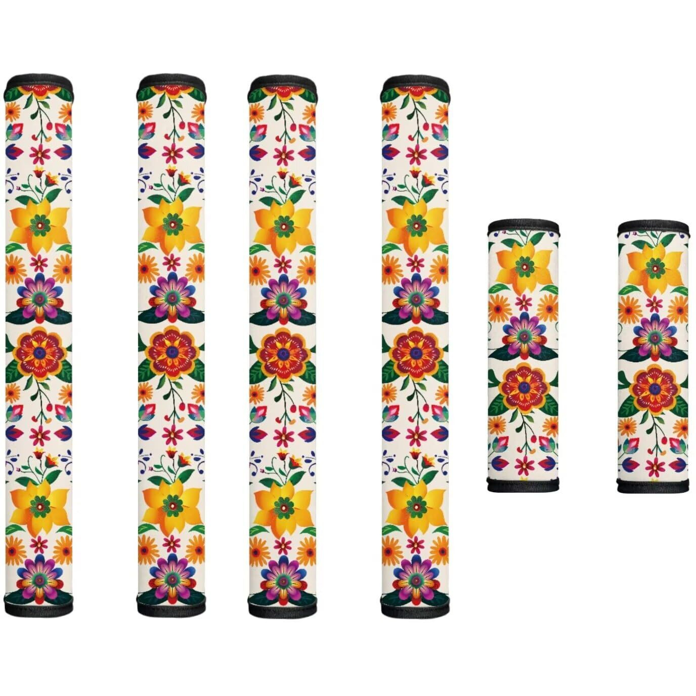 Garucesta 6 Pieces Refrigerator Microwave Door Handle Covers Electric Appliances Handle Cover Protector Keep Clean And Protected From Oil Stains, Fingerprints, Liquids, Flower
