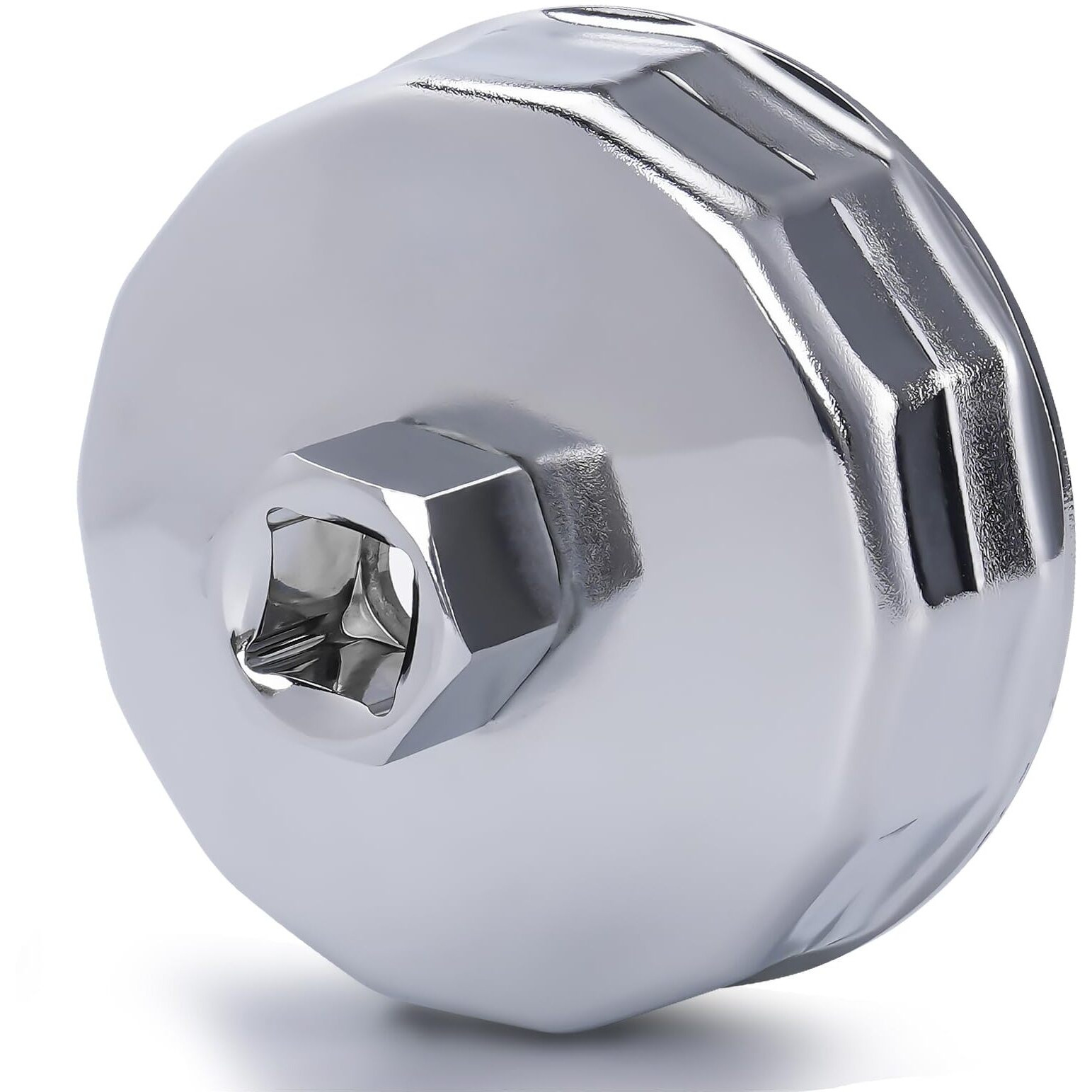 Elechoi 74Mm 14Flutes Oil Filter Cap Wrench Removal Tool Socket Compatible With Mercedes Benz, Audi, Sprinter, Vw, Porsche, Volkswagen, Mazda, Heavy-Duty Silver Alloy Steel