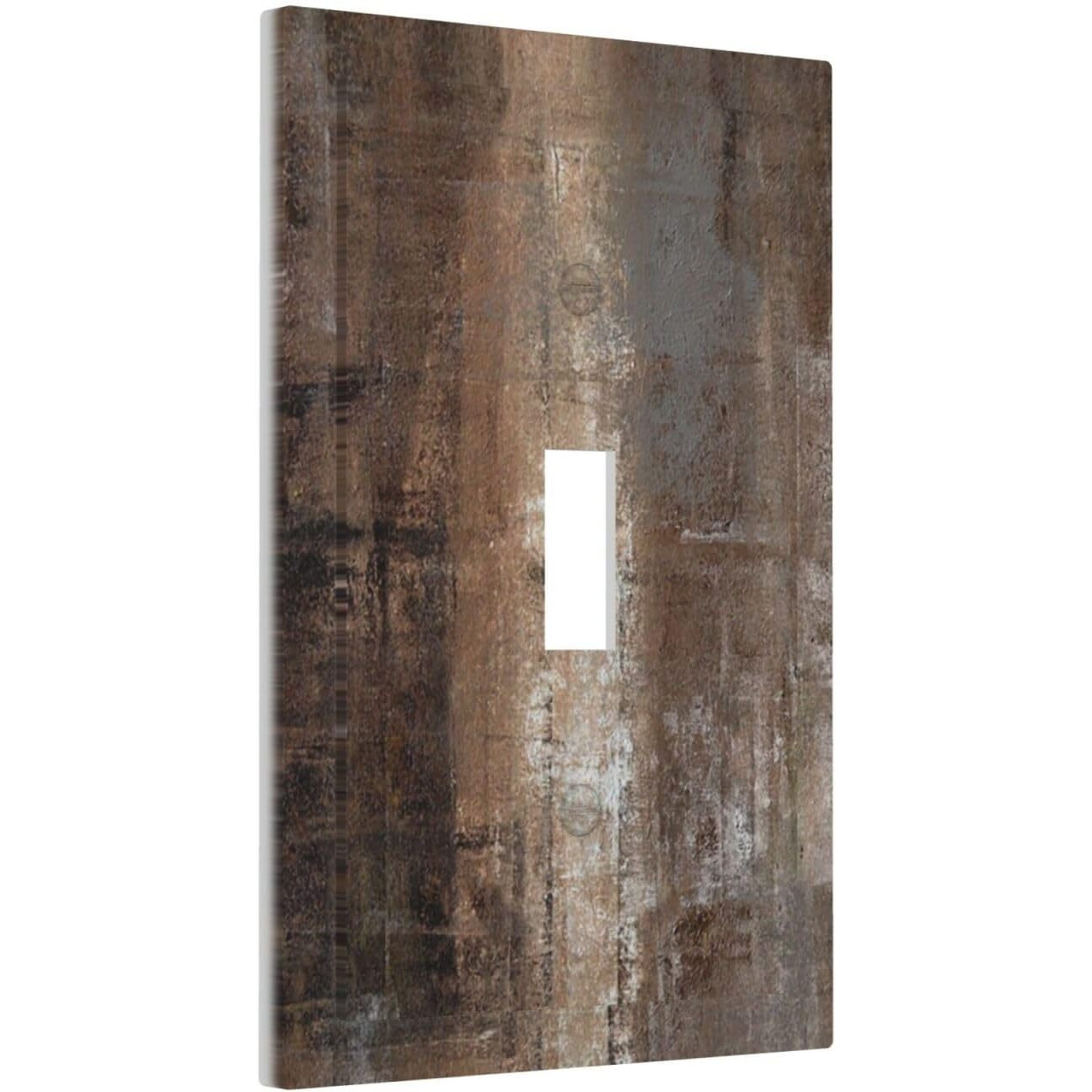 Abstract Outlet Cover 1 Gang Light Switch Plate Decorative Single Toggle Wall Plate Cover Taupe Rust Oil Painting Electrical Switchplate Faceplate For Kitchen Bathroom Bedroom