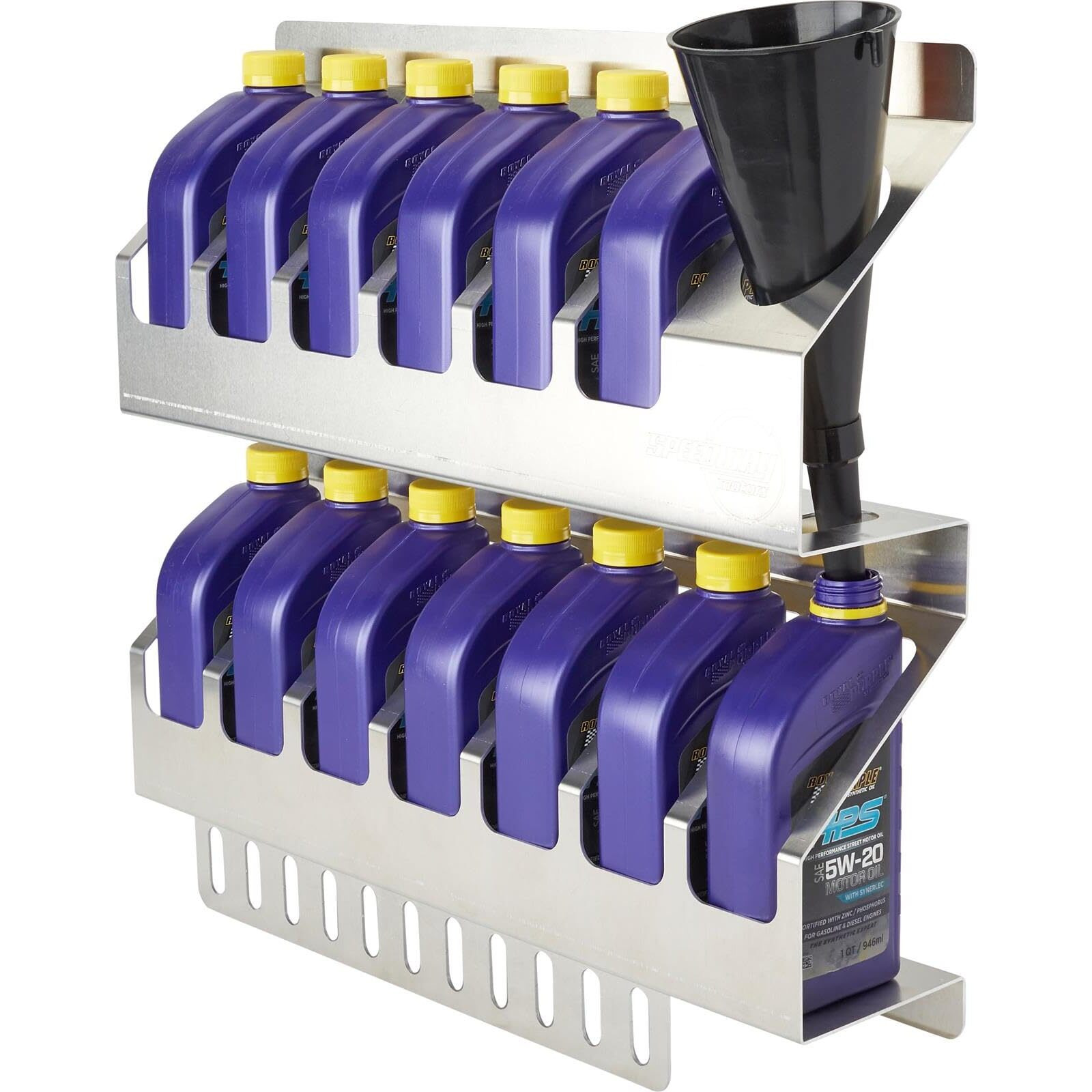 12-Quart Oil Storage Shelf, Aluminum, For Garage/Trailer