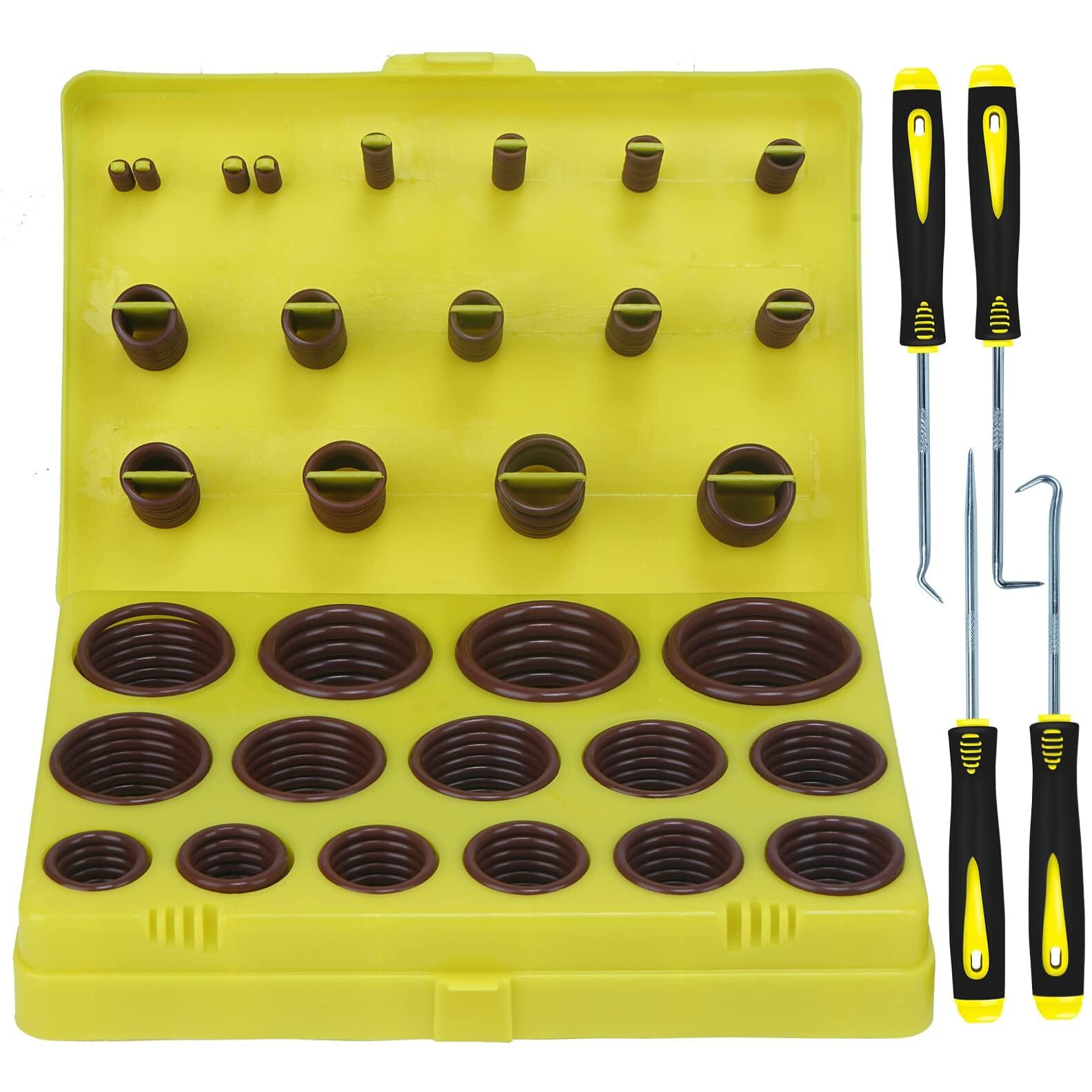 Zdbb 382 Pcs Sae Fkm Viton O Ring Assortment Kit 30 Sizes Fluorocarbon Oring For Aviation Car Engines Cylinders Hydraulic Plumbing Various Industrial Chemical High Temperature And Oil Resistance