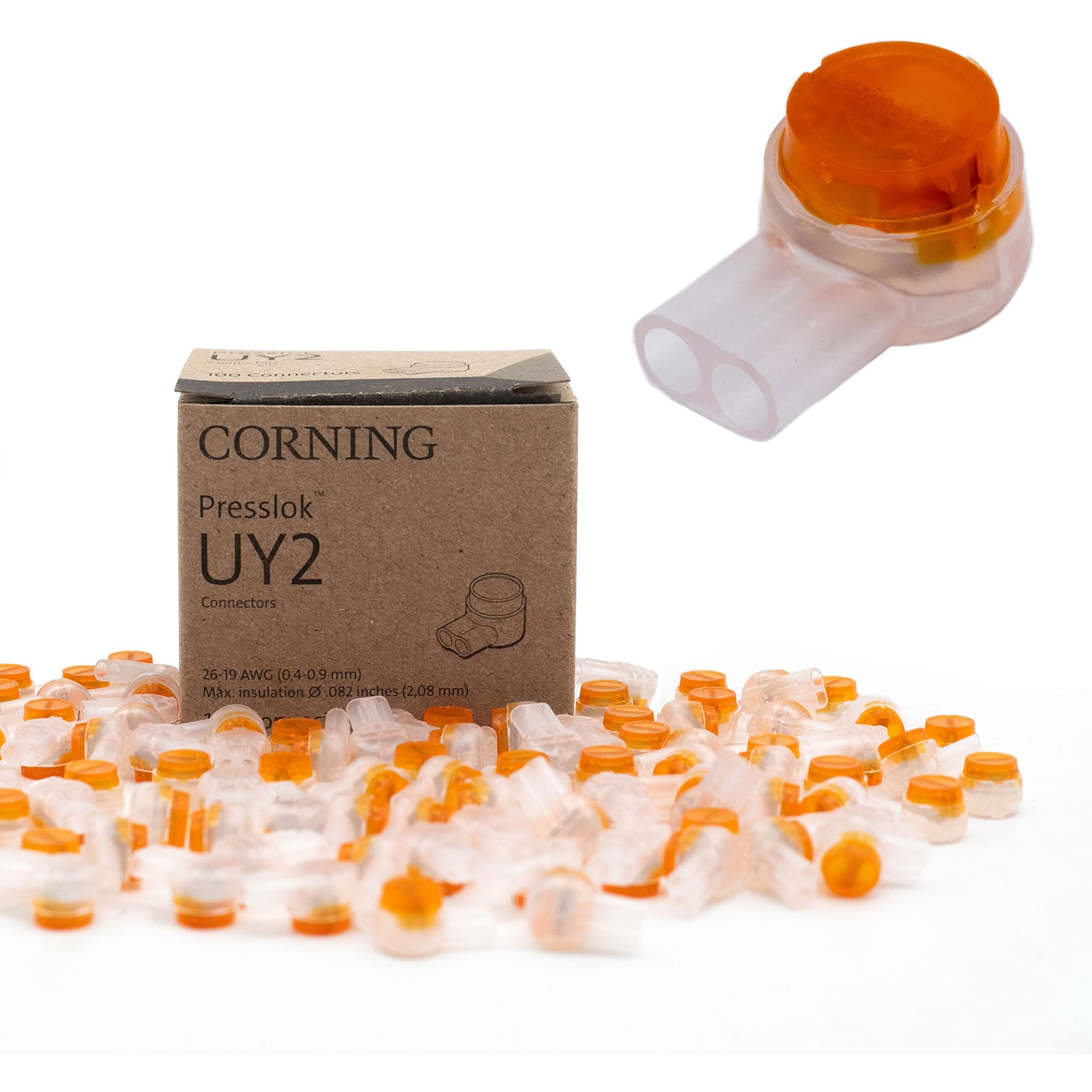 Rebuild Skills Corning Uy2 100Pk Presslok Connector Solvent Resistant Splice Terminals For Wires, Electrical, Automotive, Data, Oil, Telephone (100)