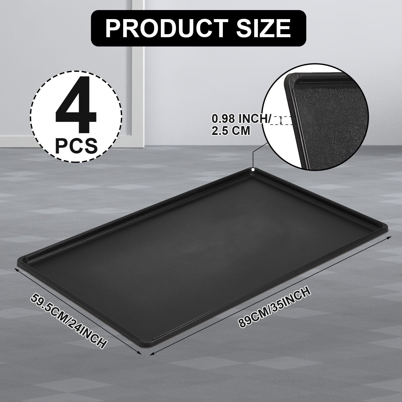 Datanly 4 Pcs 35 X 24 Inches Auto Drip Tray Oil Drip Pan For Under Car Plastic Oil Tray To Keep Garage Show Room Driveway Floor Safe And Clean From Fluid Drippings