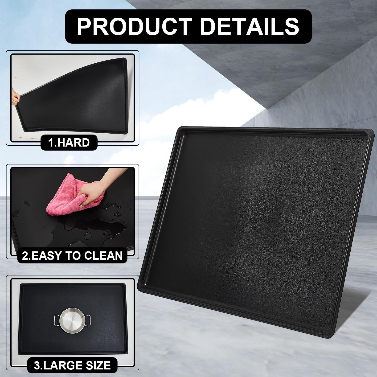 Datanly 4 Pcs 35 X 24 Inches Auto Drip Tray Oil Drip Pan For Under Car Plastic Oil Tray To Keep Garage Show Room Driveway Floor Safe And Clean From Fluid Drippings