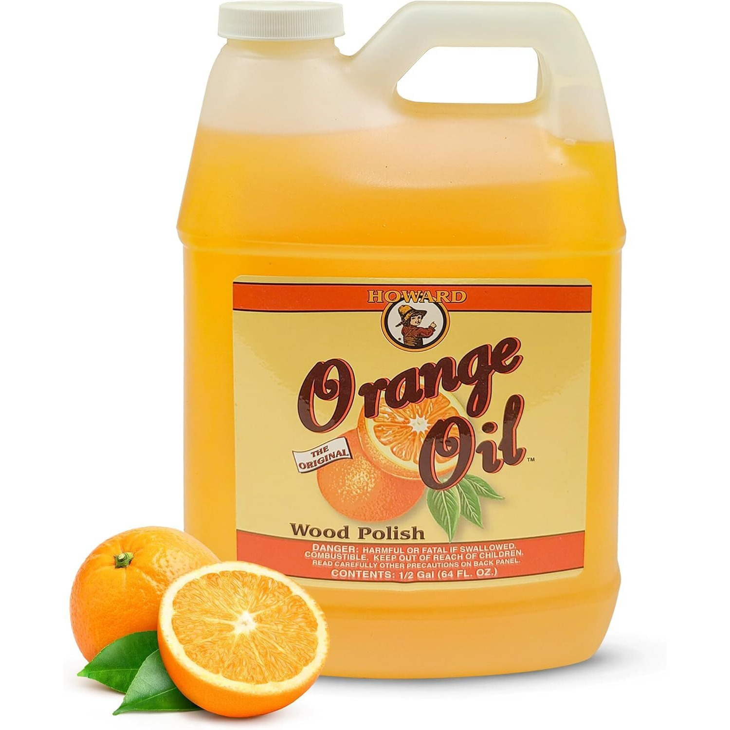 Howard Orange Oil 64 Ounce Half Gallon, Clean Kitchen Cabinets, Best Furniture Polish, Orange Wood Cleaner