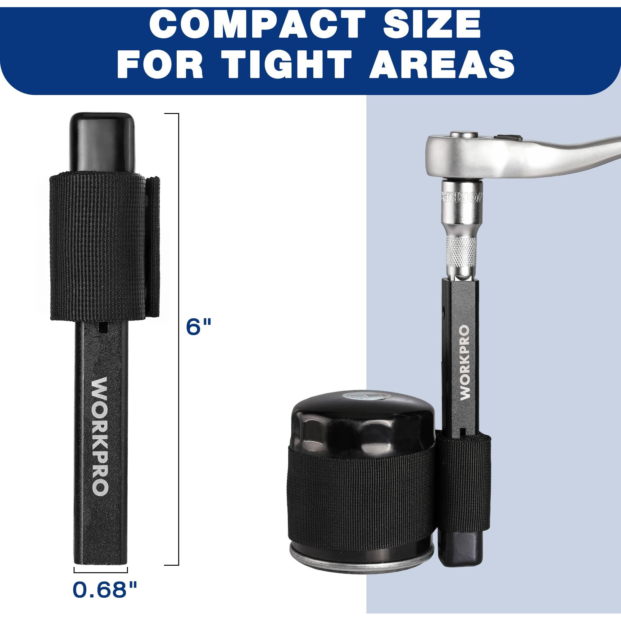 Workpro Nylon Strap Oil Filter Wrench, Universal Oil Filter Removal Tool Adjustable, 1/2"" Drive, Oil Filter Change Set, Ideal For Engine Filters, Conduit, & Fittings