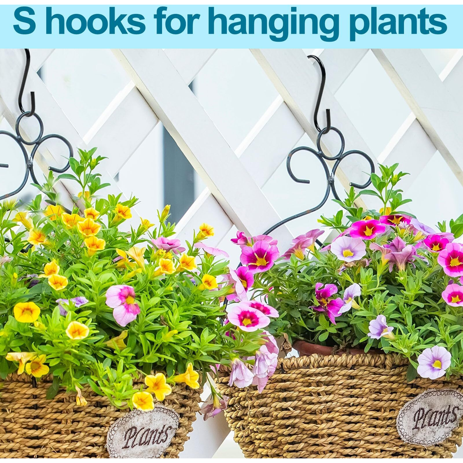 Esfun 24 Pack S Hook, 3.5 Inch Heavy Duty S Hooks For Hanging Plant, Closet Rod Hooks For Jeans Bags, Black Metal S Shaped Hook For Plant Basket, Pots Pans Wire Shelf Rack, Utensils, Towels