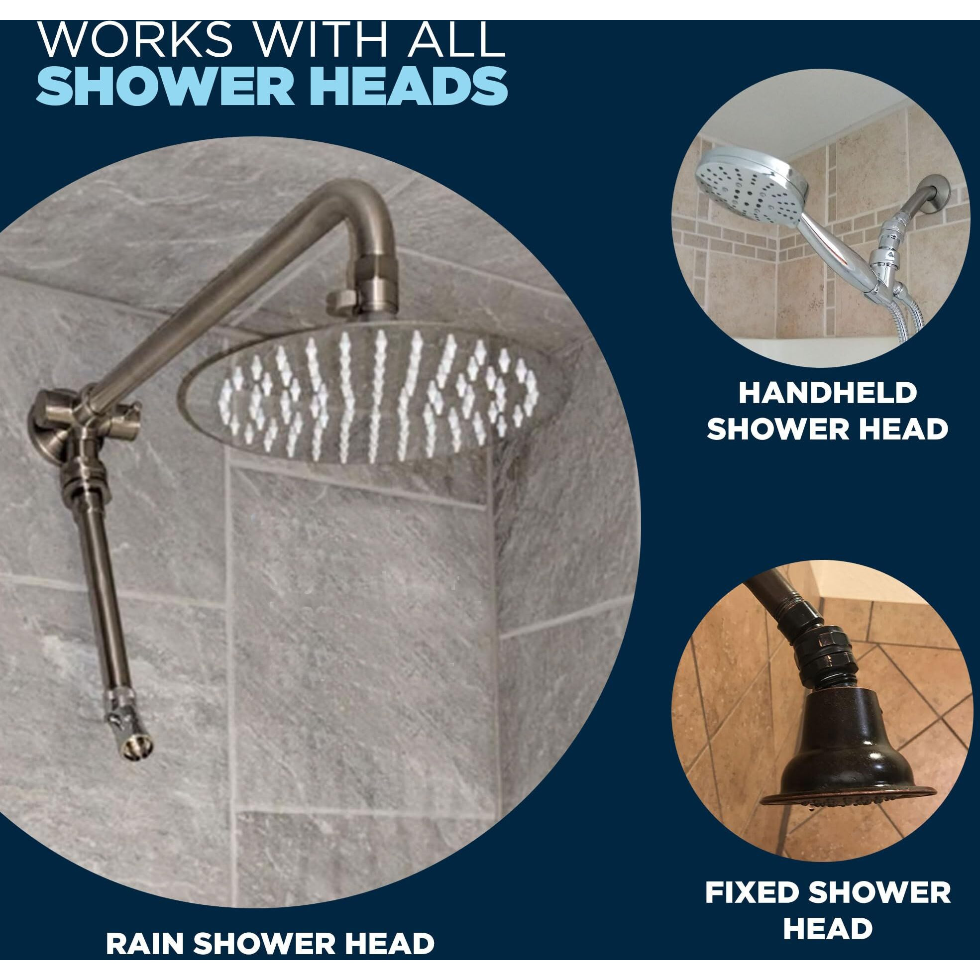 Hammerhead Showers All Metal Shower Head Swivel Ball Adapter, Oil Rubbed Bronze | Adjustable Pivot Ball To Adjust Showerhead Angle | Universal Connector Joint Fits Fixed Hand Held & Rain Shower Heads