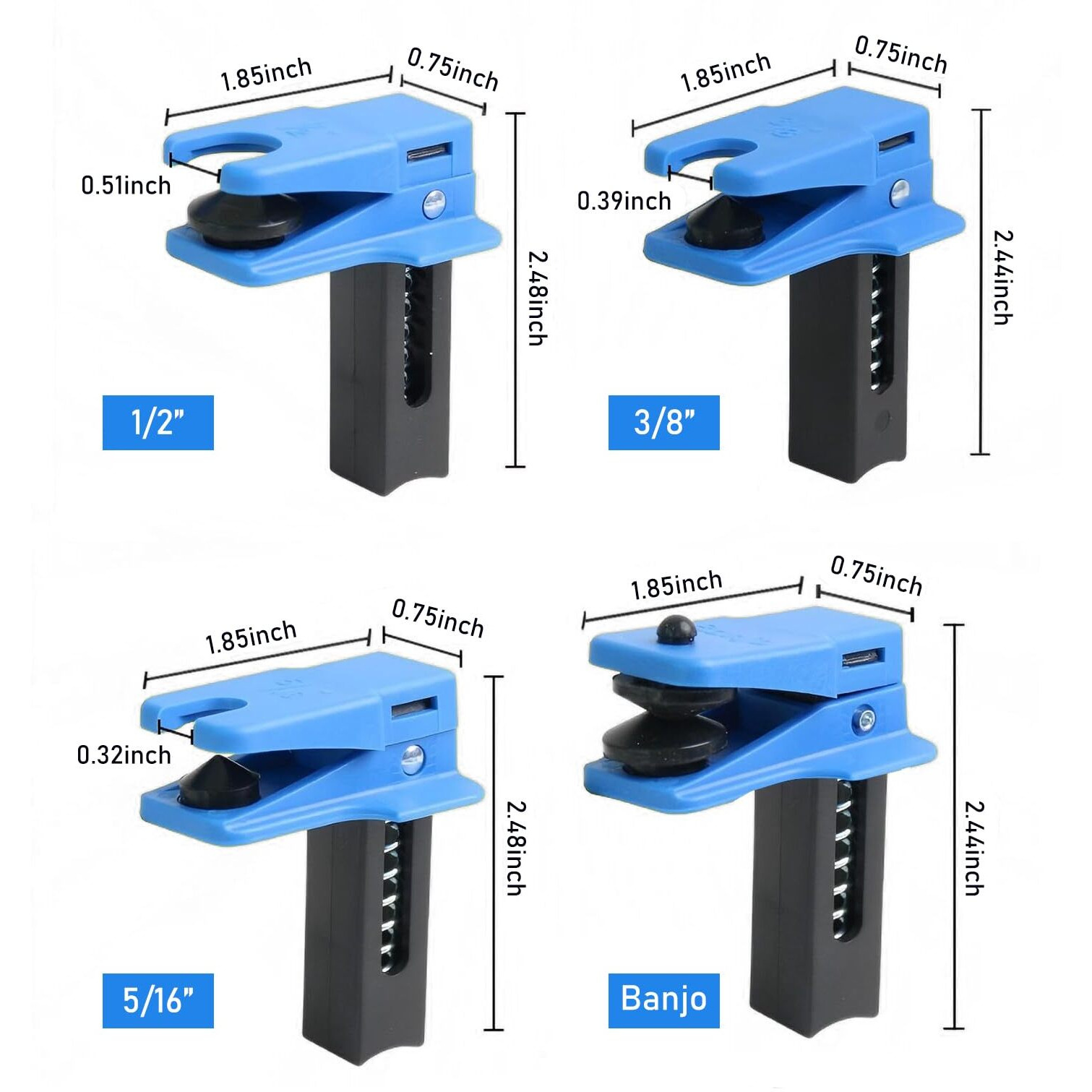 Jawgrew 4 Pcs Car Brake Line Clamp, Car Brake Oil Line Plug Tool, Brake Line Plug Automatic Fluid Stop Clamp Set, Universal For Most Cars (Blue)
