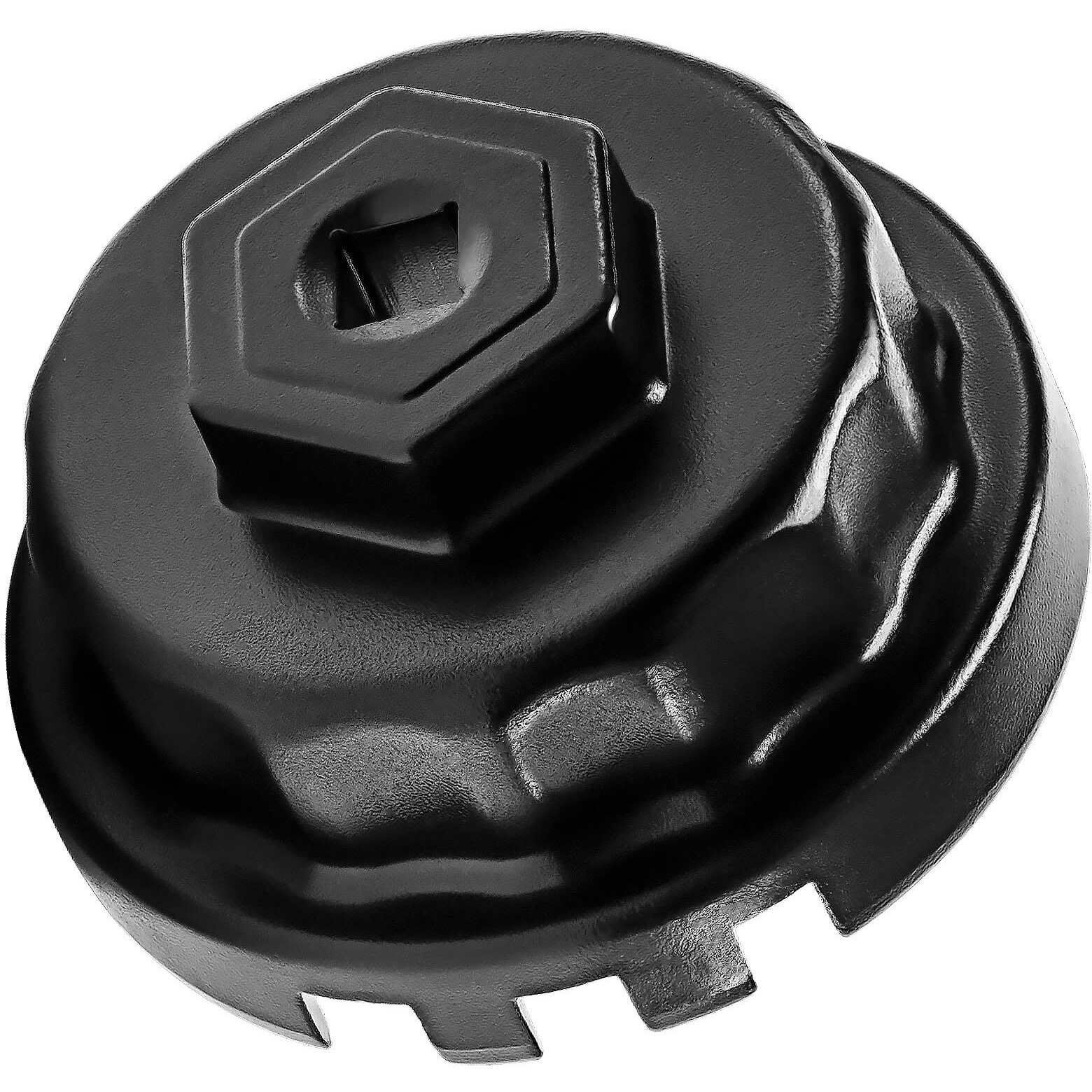 Elechoi 64Mm 14 Flutes/4 Slots Oil Filter Cap Wrench Removal Tool Socket Compatible With Toyota, Lexus, And Scion Vehicles Equipped With 2.5L To 5.7L Engines, Black Heavy-Duty Aluminum