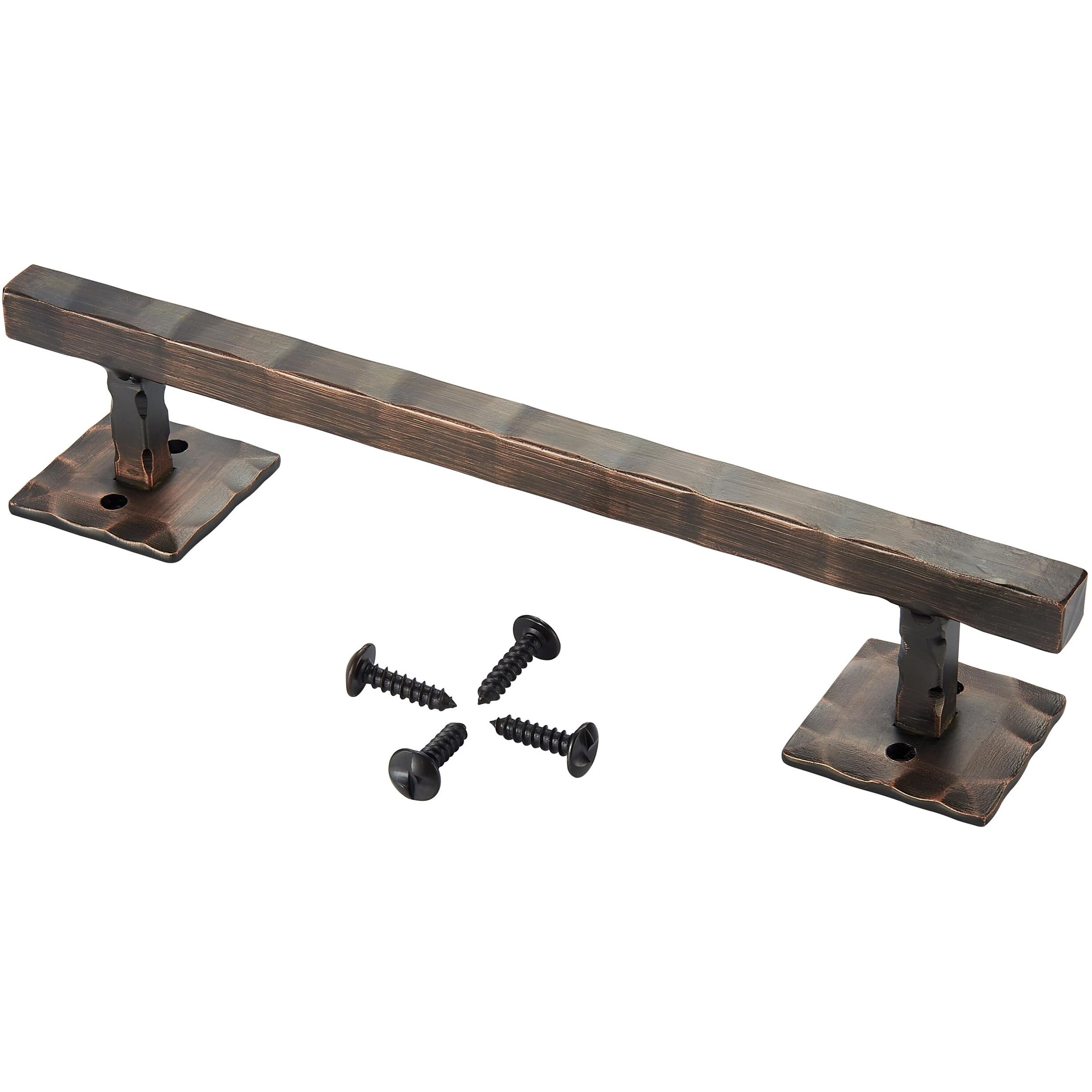 Eumtenr 12"" Barn Door Handles For Sliding Door, Heavy Duty Large Rustic Design Barn Door Pull, For Diy Sliding Barn Door, Gate, Shed, Garage | Square Solid Metal Material, Oil Rubbed Bronze
