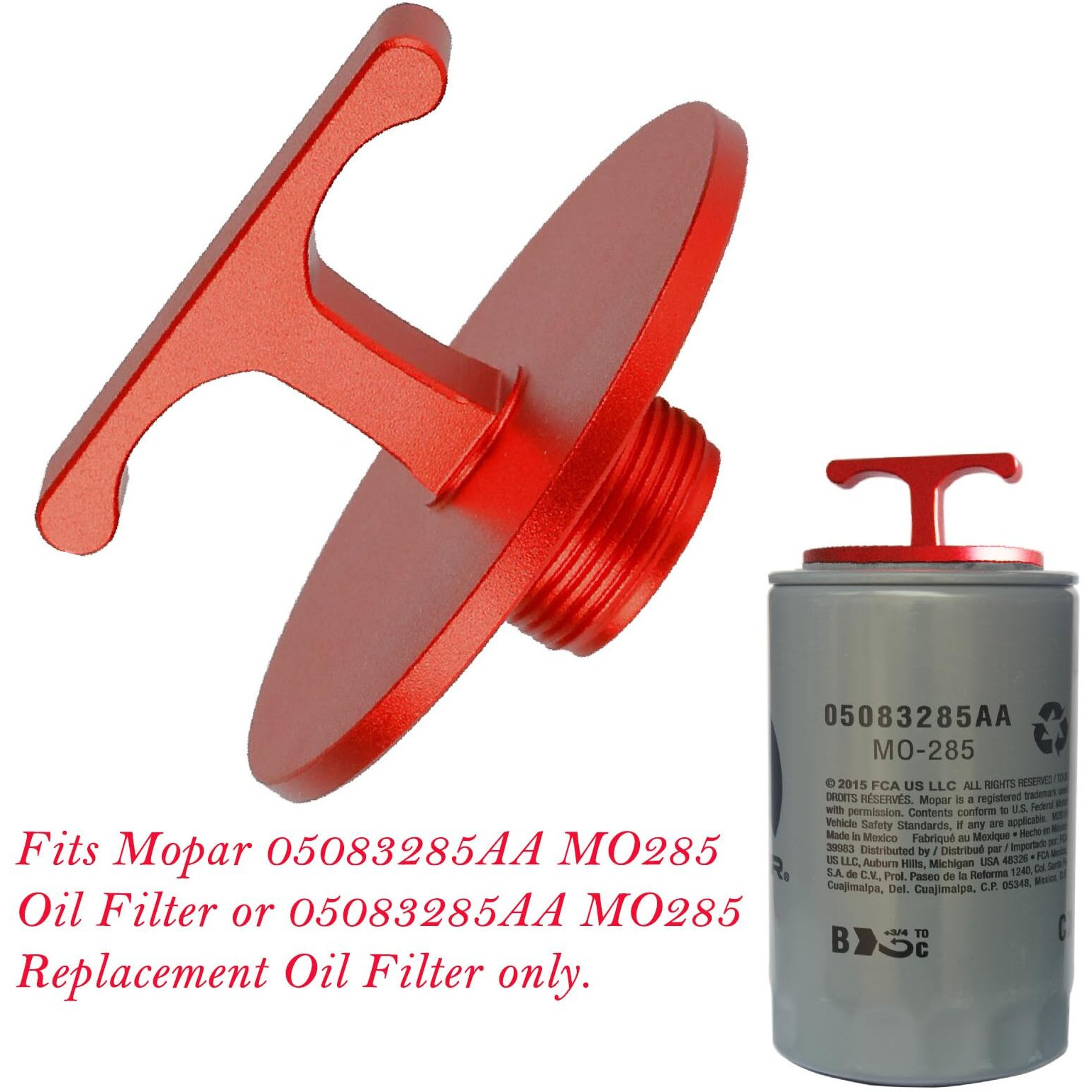 Aluminum Alloy Oil Filter Plug Tool, For Dodge Ram 2500, 3500, 4500, 5500 Cummins Turbo Diesel 5.7L 5.9L 6.4L 6.7L Mo285 05083285Aa Oil Filter Cap Off Tool-Car Accessories-Oil Filter Removal Tool