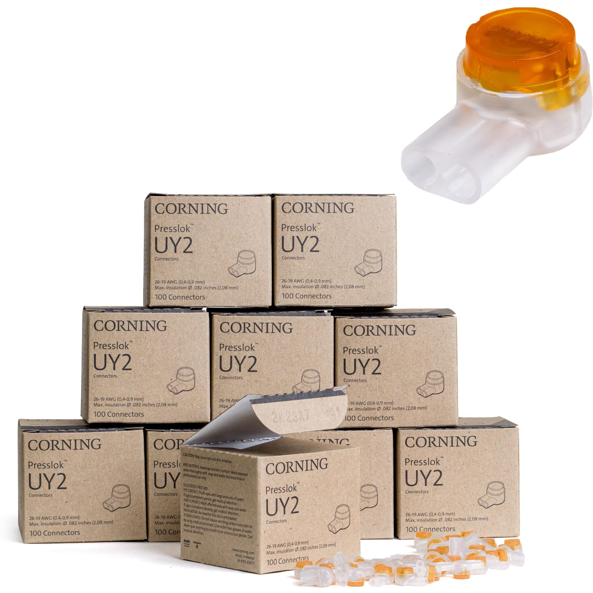 Rebuild Skills Corning Uy2 1000Pk Presslok Connector Solvent Resistant Splice Terminals For Wires, Electrical, Automotive, Data, Oil, Telephone (1000)