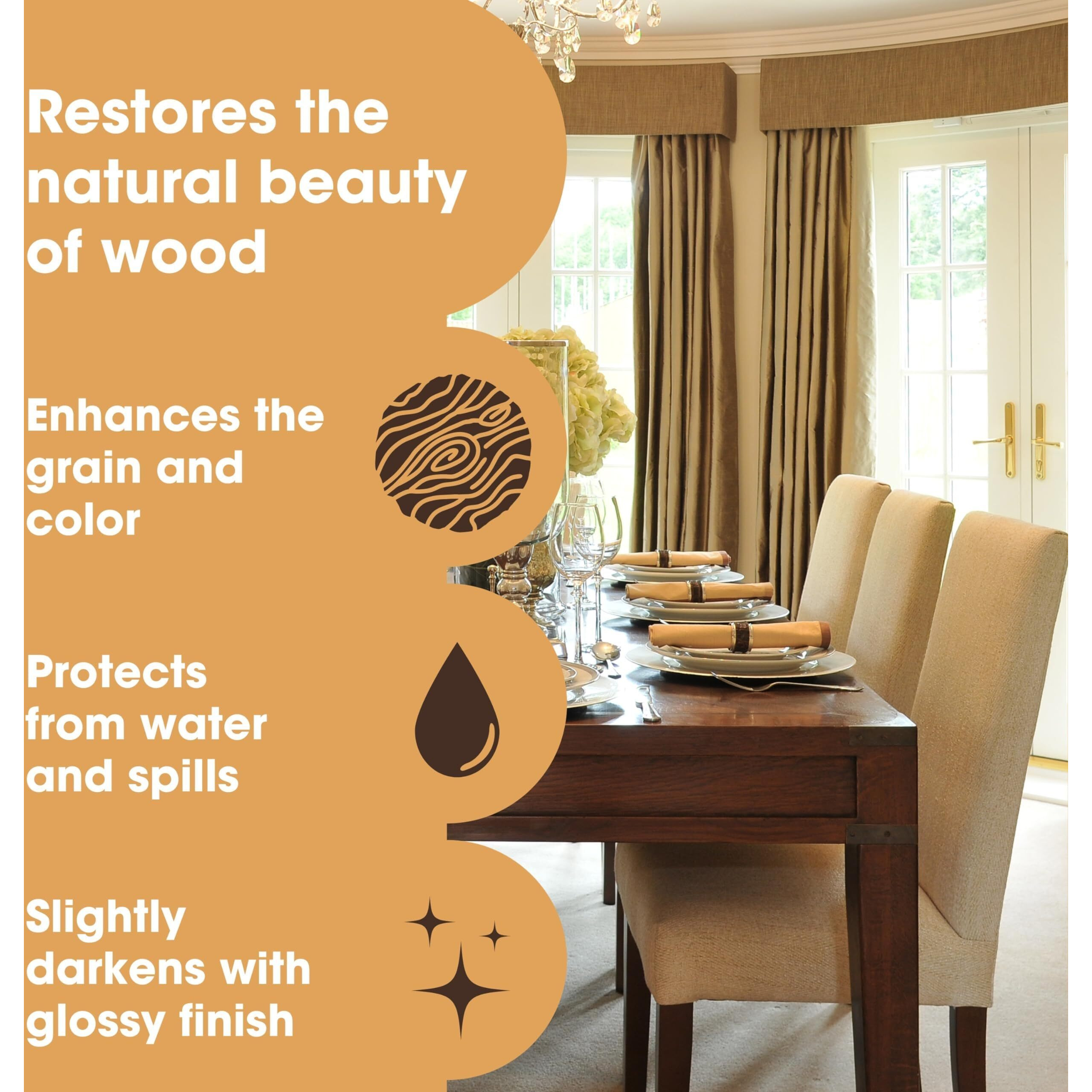 Furniture Clinic Boiled Linseed Oil | 250Ml / 8.5 Fl Oz | Refined Oil For Wood Furniture, Stone & Metal | Fast Drying Glossy Finish | Restore & Protect | For Tables, Cabinets, Handles, & More