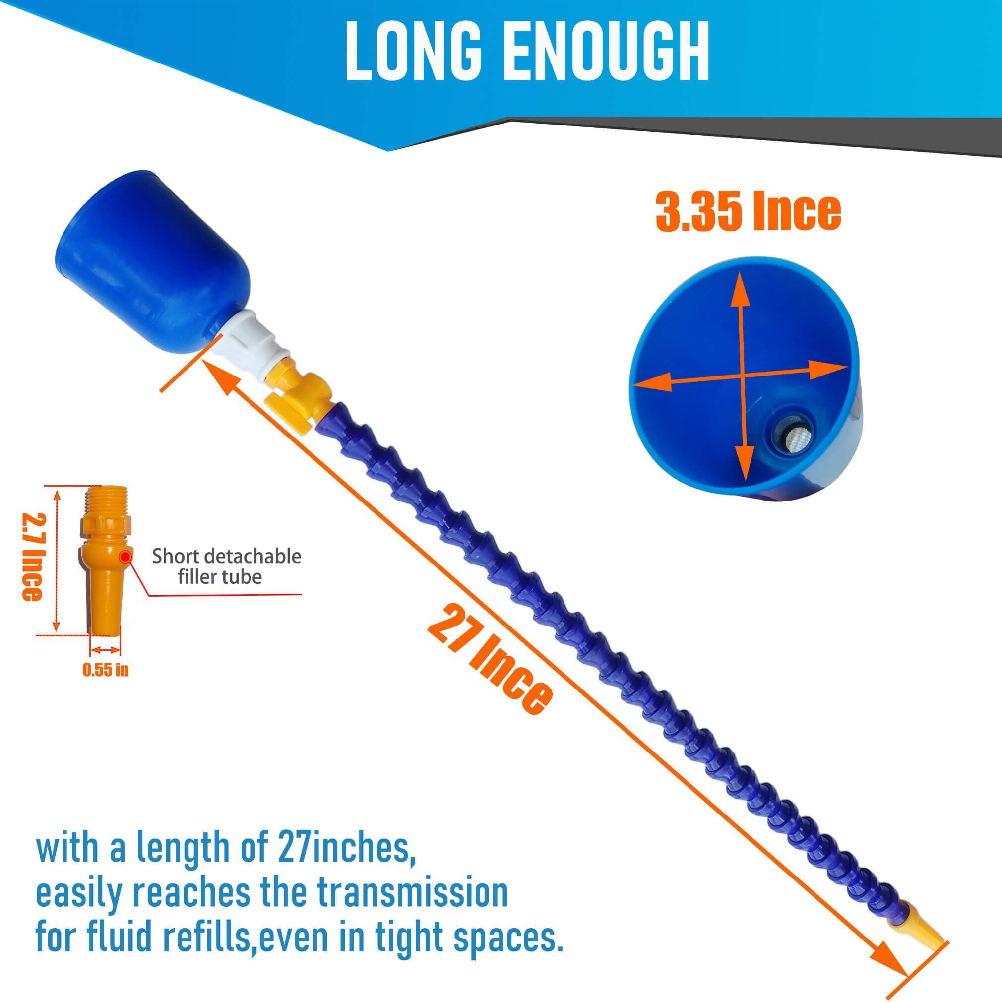 27"" Bendable Transmission Funnel With Filter And Switch, Multi-Purpose Funnel Is Suitable For All Automotive Oil,Transmission Oil And Other Liquids.