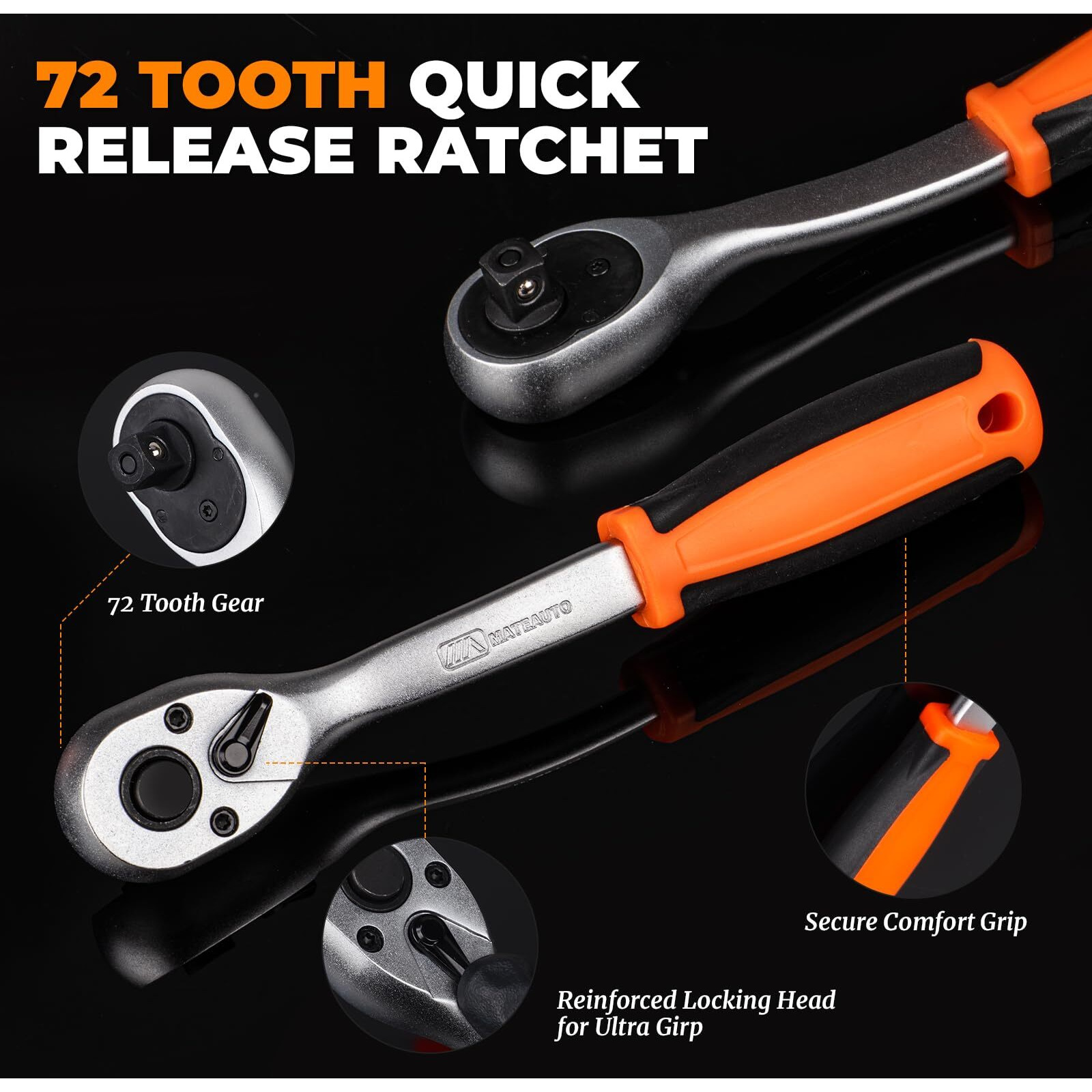 Mateauto 3-Jaw Adjustable Oil Filter Wrench Set From 2-1/8 To 4-1/2 Inches(54-115Mm), Universal Oil Filter Wrench With Quick Release Ratchet And Case, Oil Change Kit For Tight Spaces