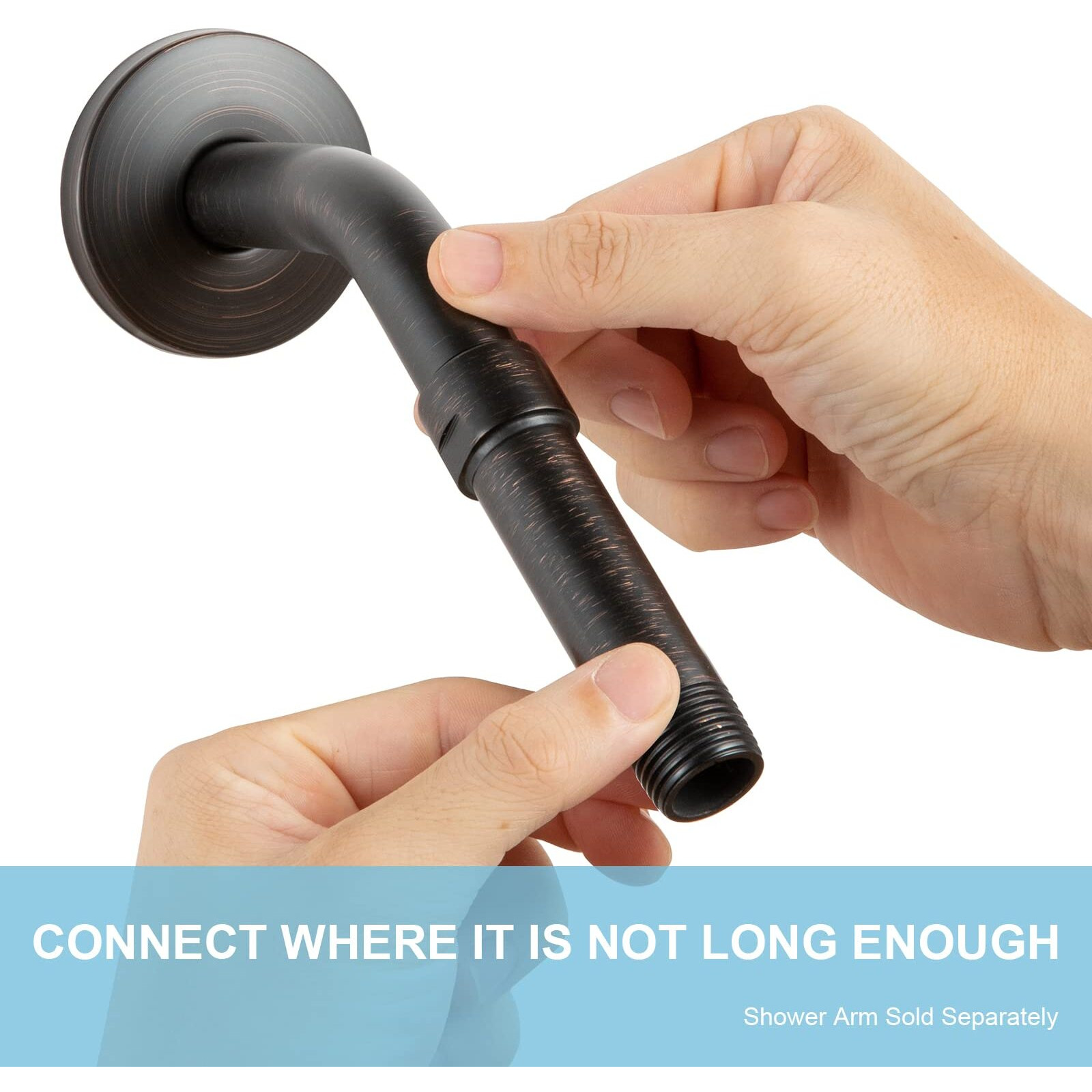 Offo Shower Head Extension Arm 3 Inches, Oil Rubbed Bronze Shower Arm Extension Shower Head Extender Made Of 304 Stainless Steel Shower Pipe Extension