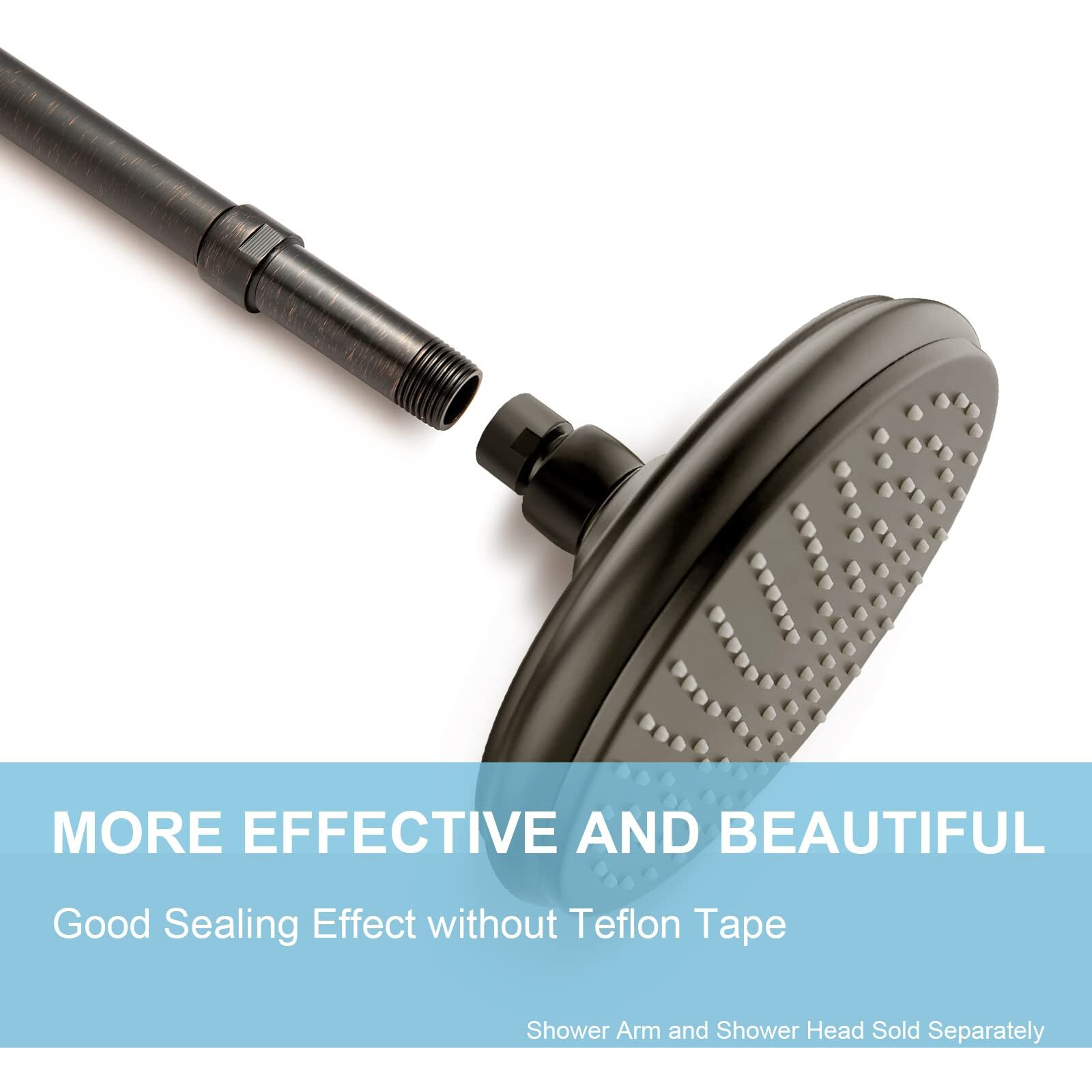 Offo Shower Head Extension Arm 3 Inches, Oil Rubbed Bronze Shower Arm Extension Shower Head Extender Made Of 304 Stainless Steel Shower Pipe Extension