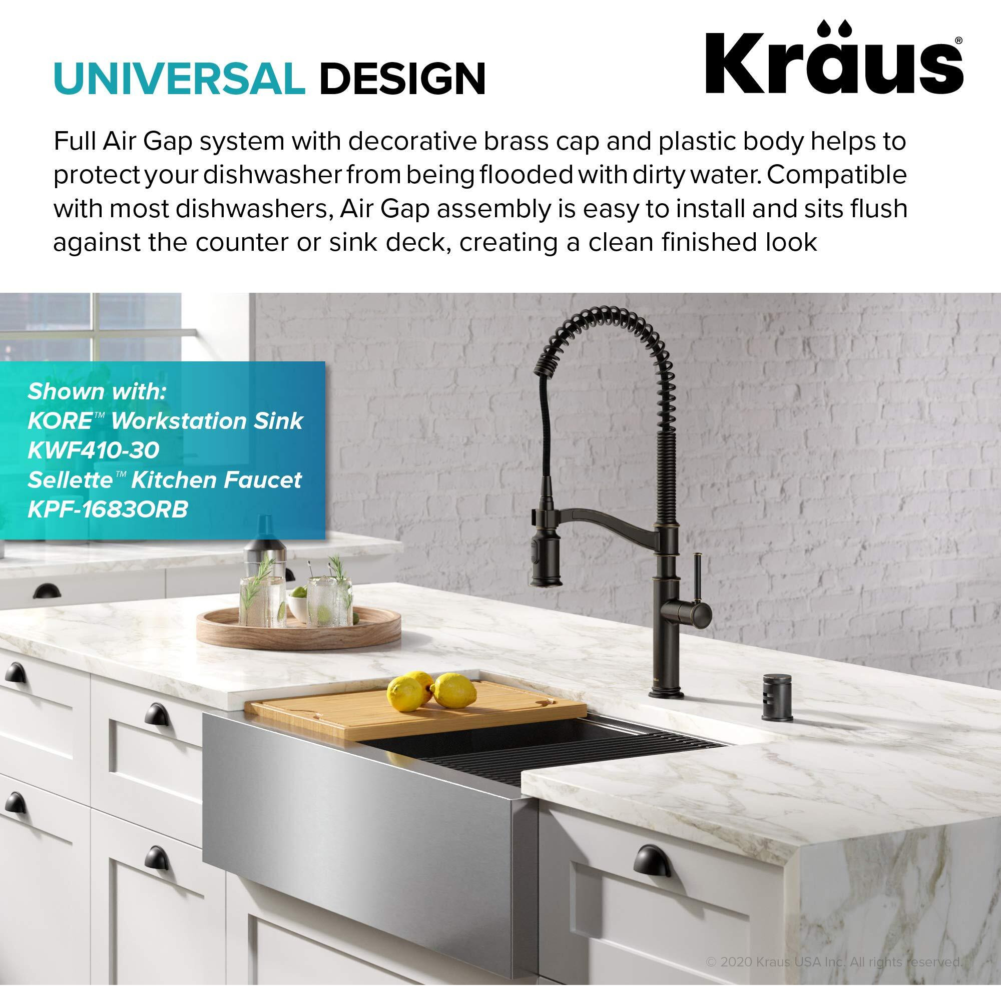 Kraus Dishwasher Air Gap In Oil Rubbed Bronze, Kag-1Orb
