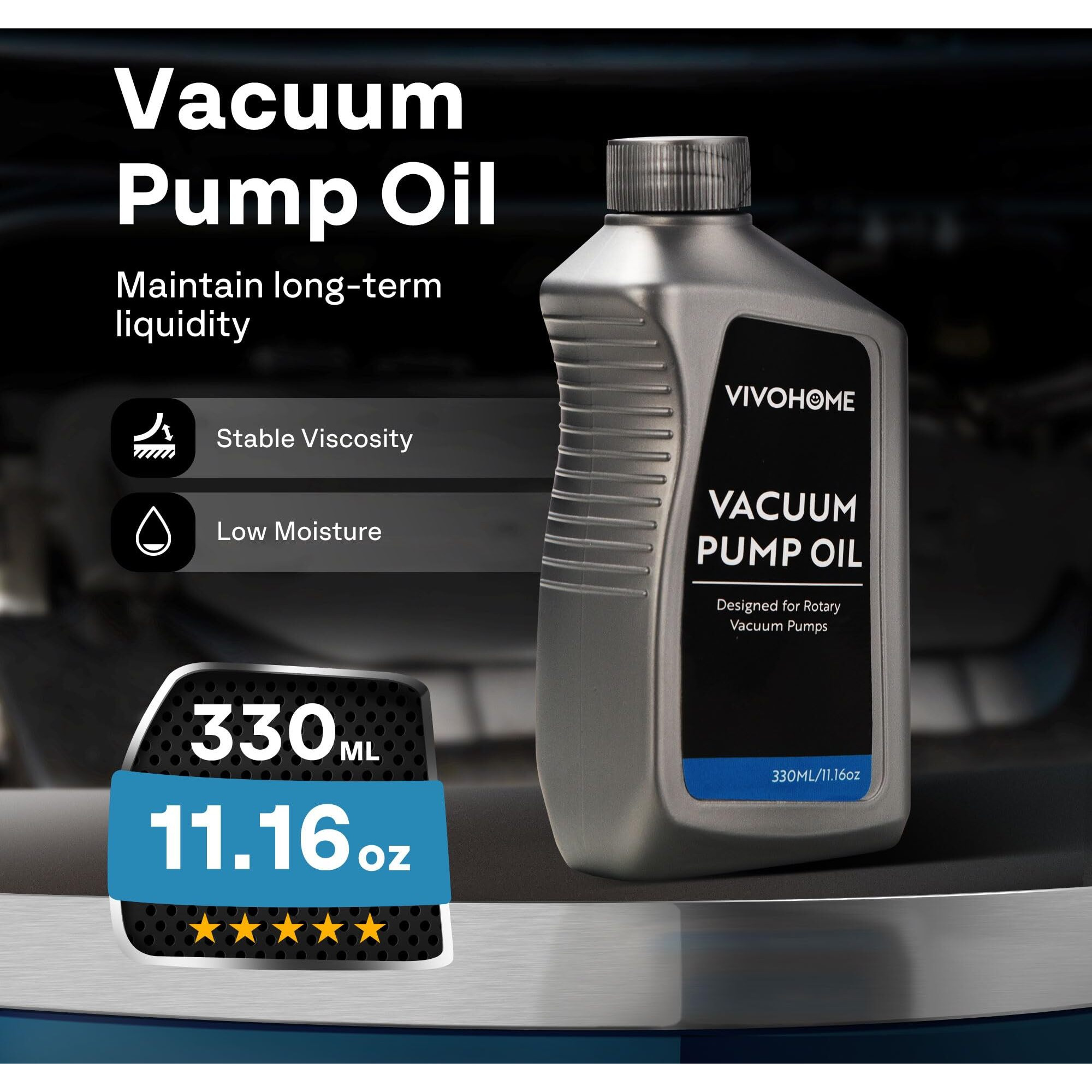 Vivohome 4 Pack Premium High Vacuum Pump Oil 330Ml/11.16Oz, High Viscosity And Low Moisture Hvac