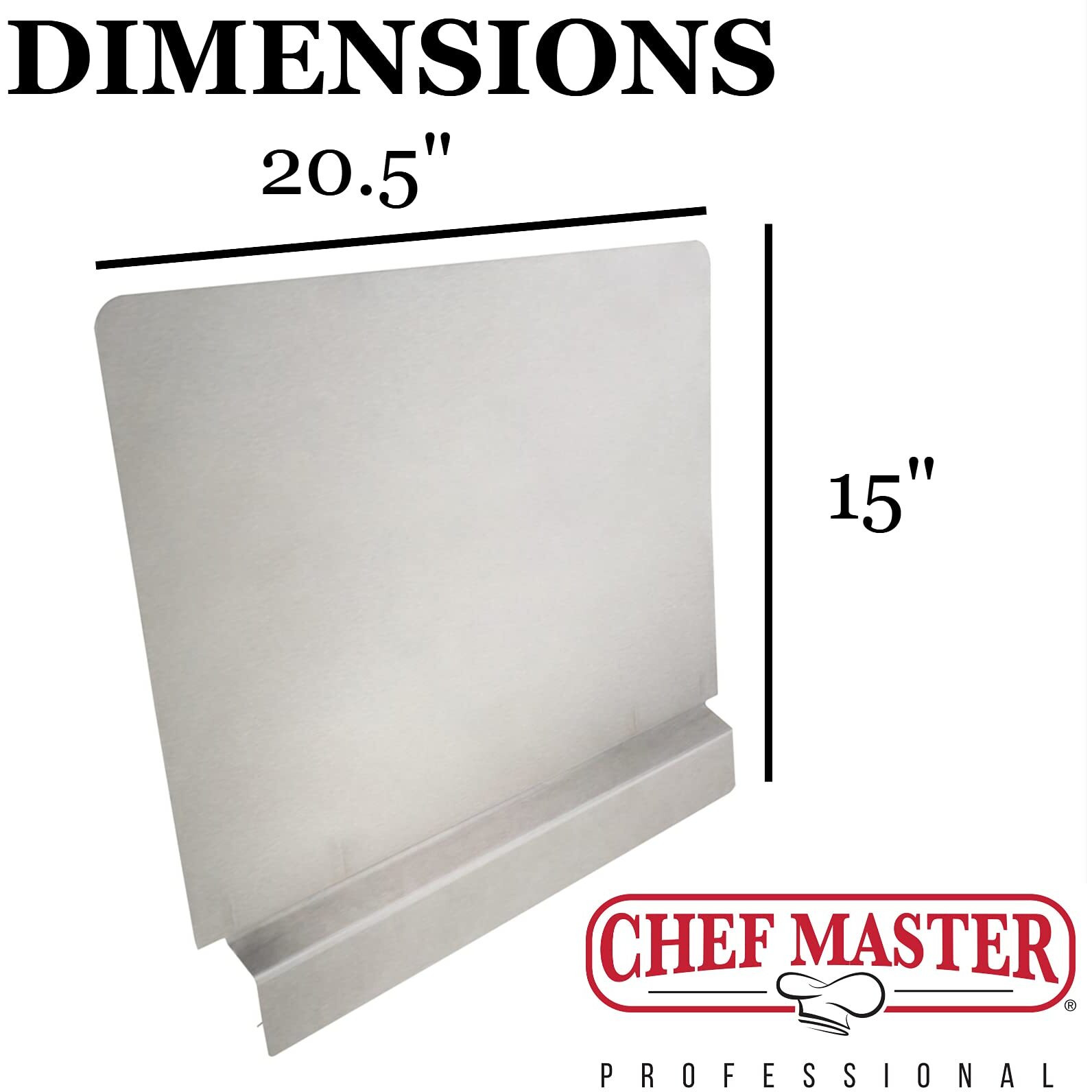 2-Pack Commercial Fryer Splash Guard By Chef Master, 18-Gauge Stainless Steel Universal Fit Oil Splatter Guard, 20.5 X 15"" Splatter Screen, Oil Splash Guards For Kitchen & Restaurants Deep Fryer-90059