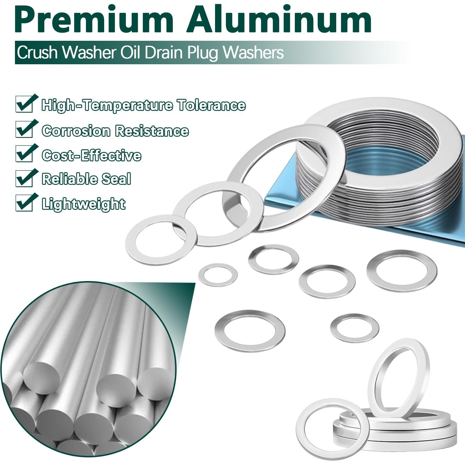 600Pcs Oil Drain Plug Gasket Kit,18 Sizes Aluminum Crush Washers Assortment Kit,Automotive, Crush Washer Oil Drain Plug M6 M8 M10 M12 M14 M16 M18 M20 M22 M24