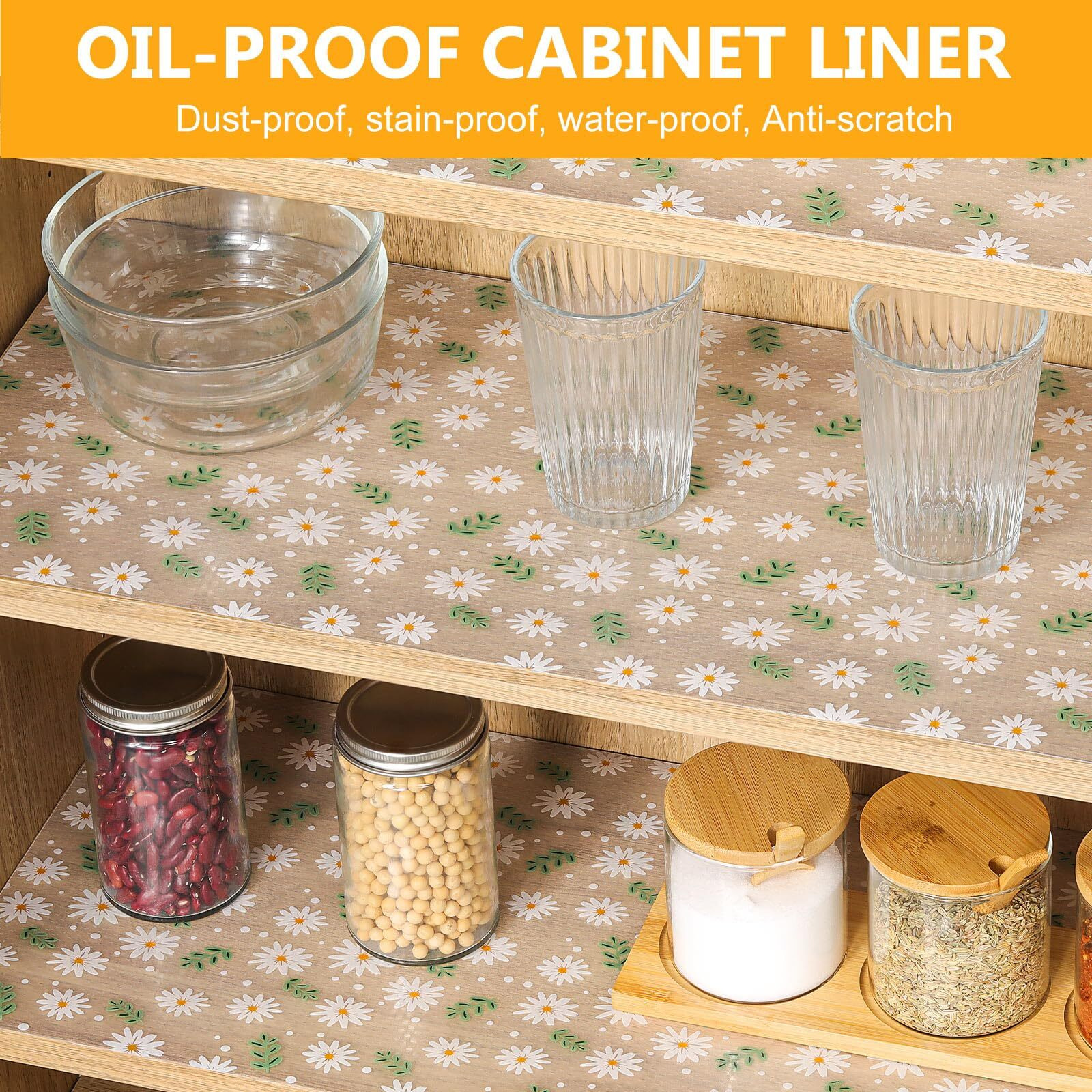 Innolites Shelf Liner, Non-Adhesive Cabinet And Drawer Liner For Kitchen, Waterproof Oil-Proof For Cupboard Shelves Storage Dresse Desks (17.7 X 360 Inch)