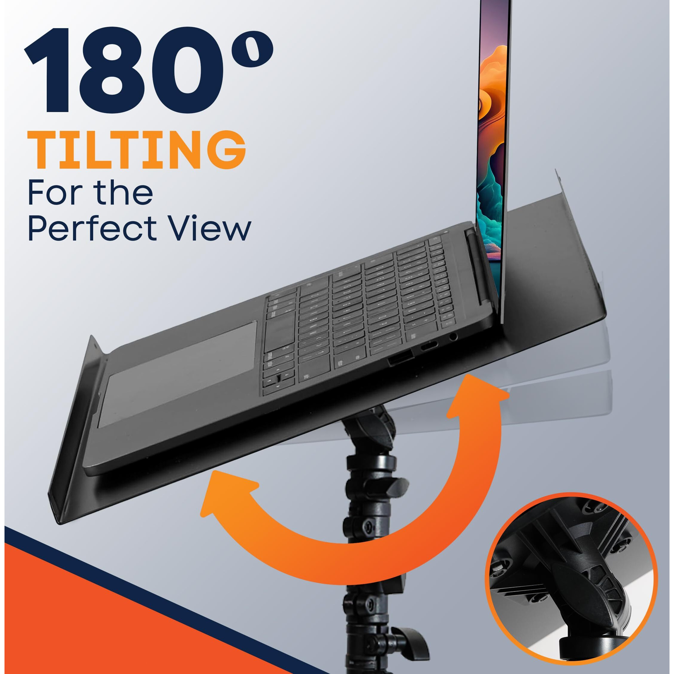 Prozipy Laptop & Projector Tripod Stand Adjustable Height 26 To 51    Wheely Portable Laptop Stand With Gooseneck Phone Holder - For Movie, Meeting, Book, Dj Equiqment