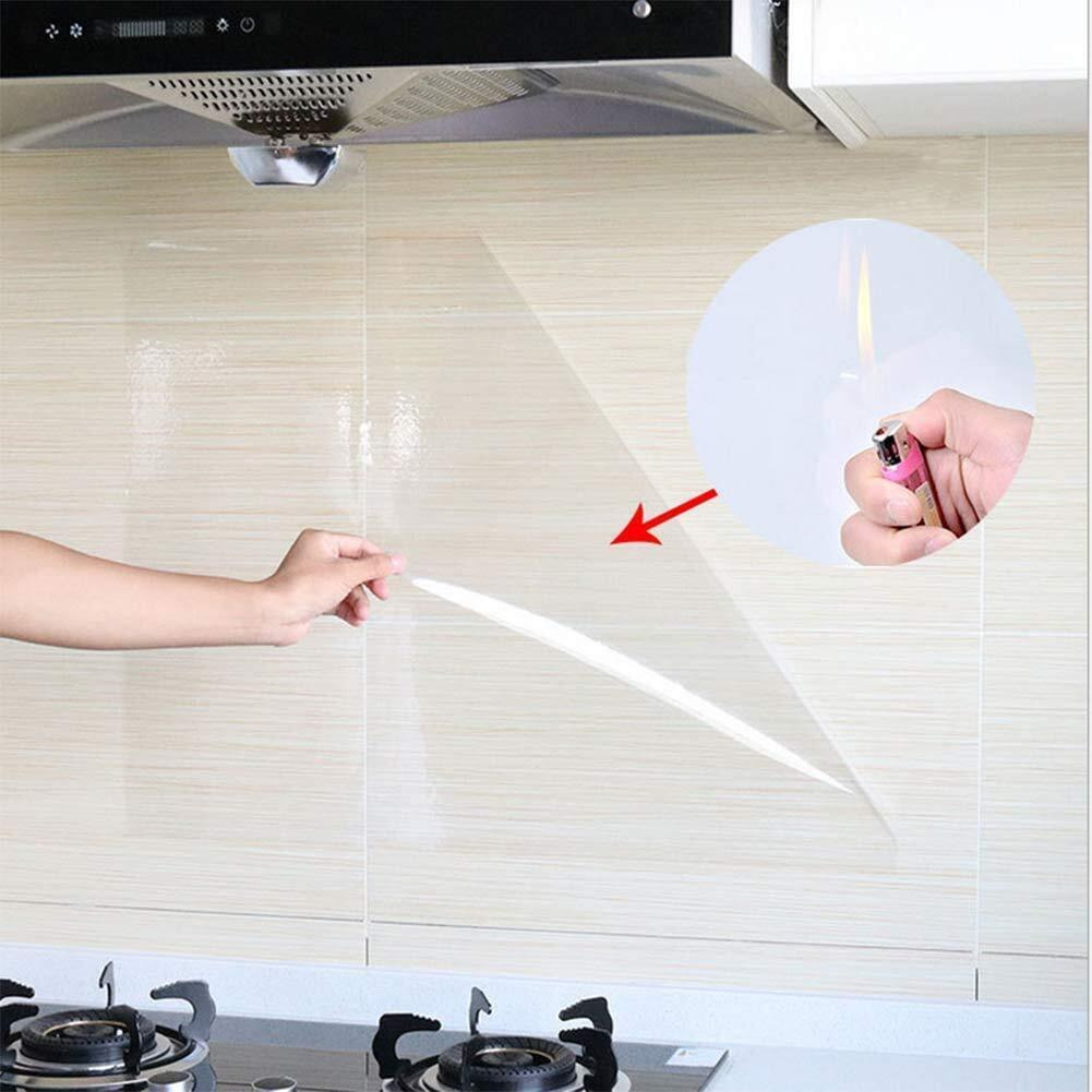 Cosnight Kitchen Backsplash Wall Protector Clear Kitchen Oil Proof Contact Paper Self-Adhesive Film Removable Paper For Cabinets And Cupboards 15.7In  393.7In