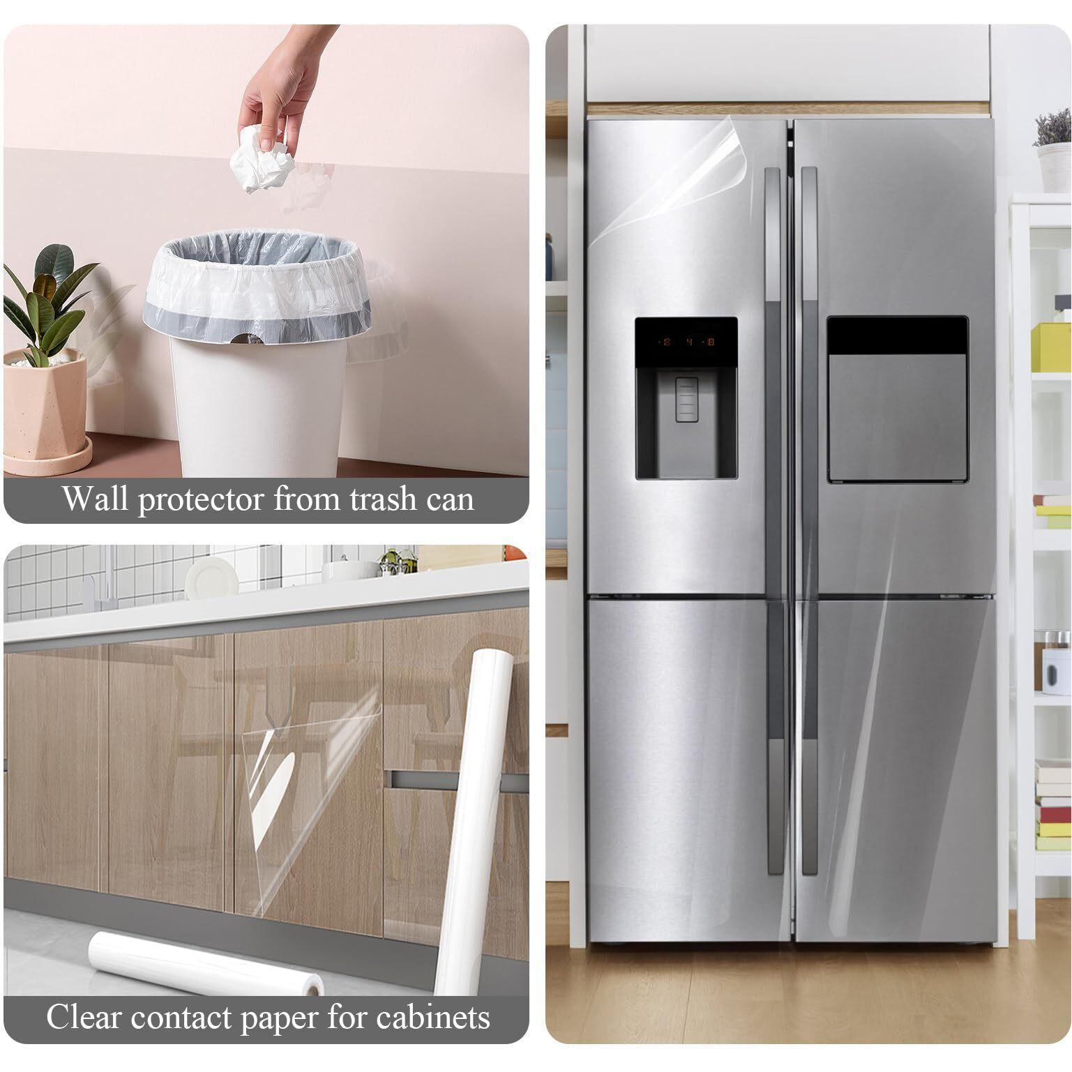 Cosnight Kitchen Backsplash Wall Protector Clear Kitchen Oil Proof Contact Paper Self-Adhesive Film Removable Paper For Cabinets And Cupboards 15.7In  393.7In