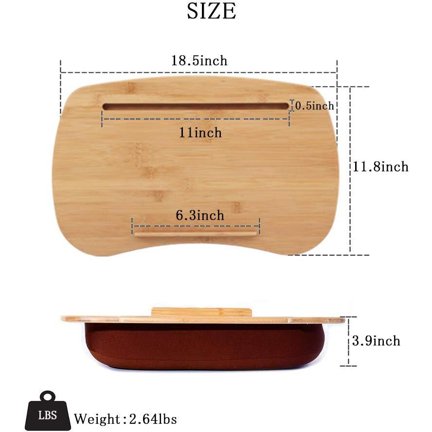 Sumisky Lap Desk-Portable Laptop Table With Bamboo Platform Phone Holder (M(18.5"&quotX11.8""))